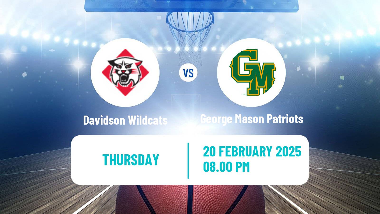 Basketball NCAA College Basketball Women Davidson Wildcats - George Mason Patriots