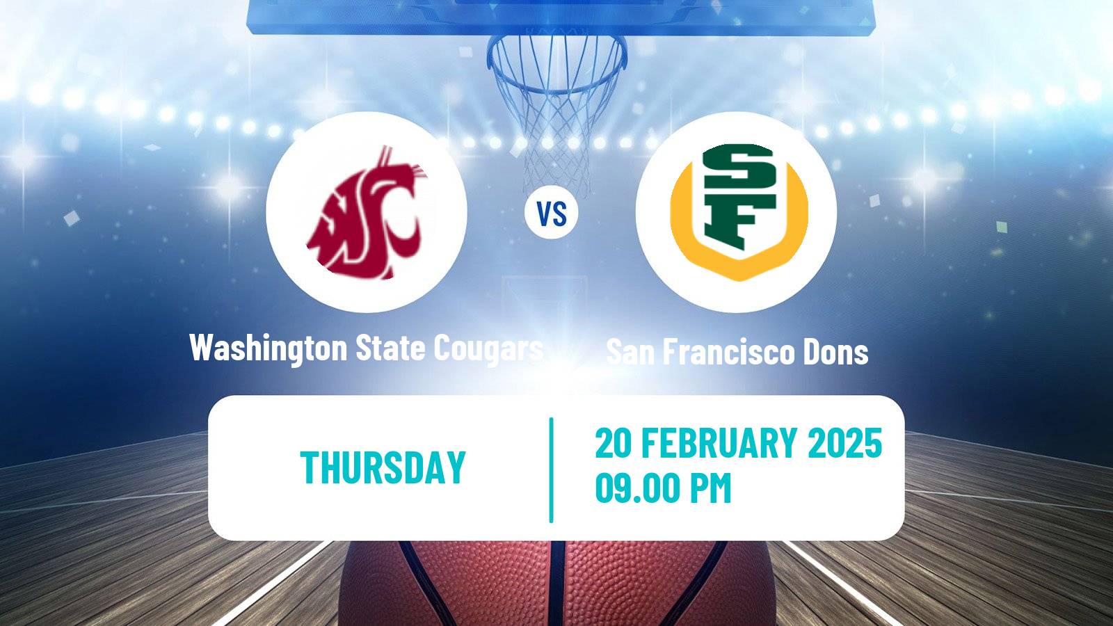 Basketball NCAA College Basketball Women Washington State Cougars - San Francisco Dons