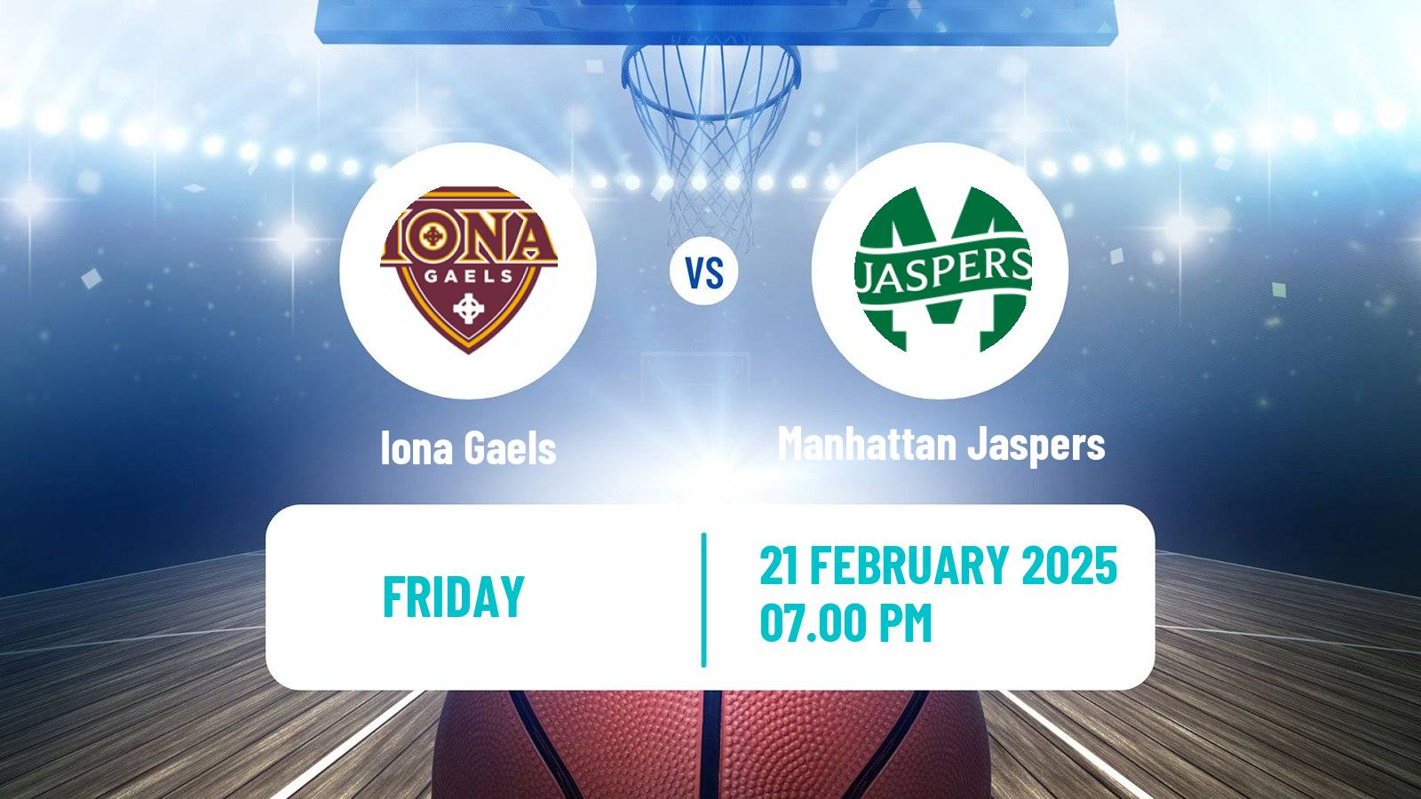 Basketball NCAA College Basketball Iona Gaels - Manhattan Jaspers