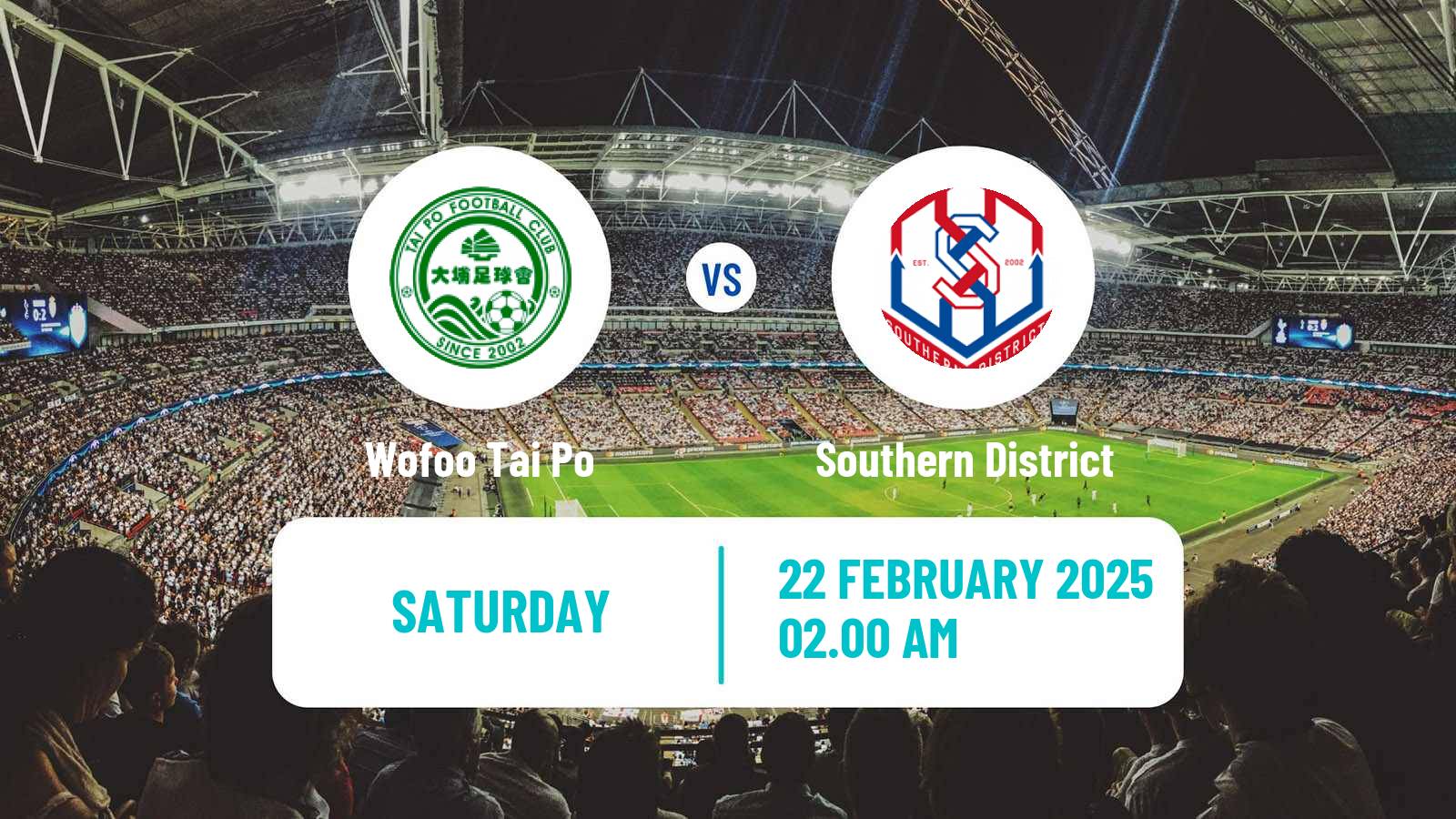 Soccer Hong Kong Premier League Wofoo Tai Po - Southern District