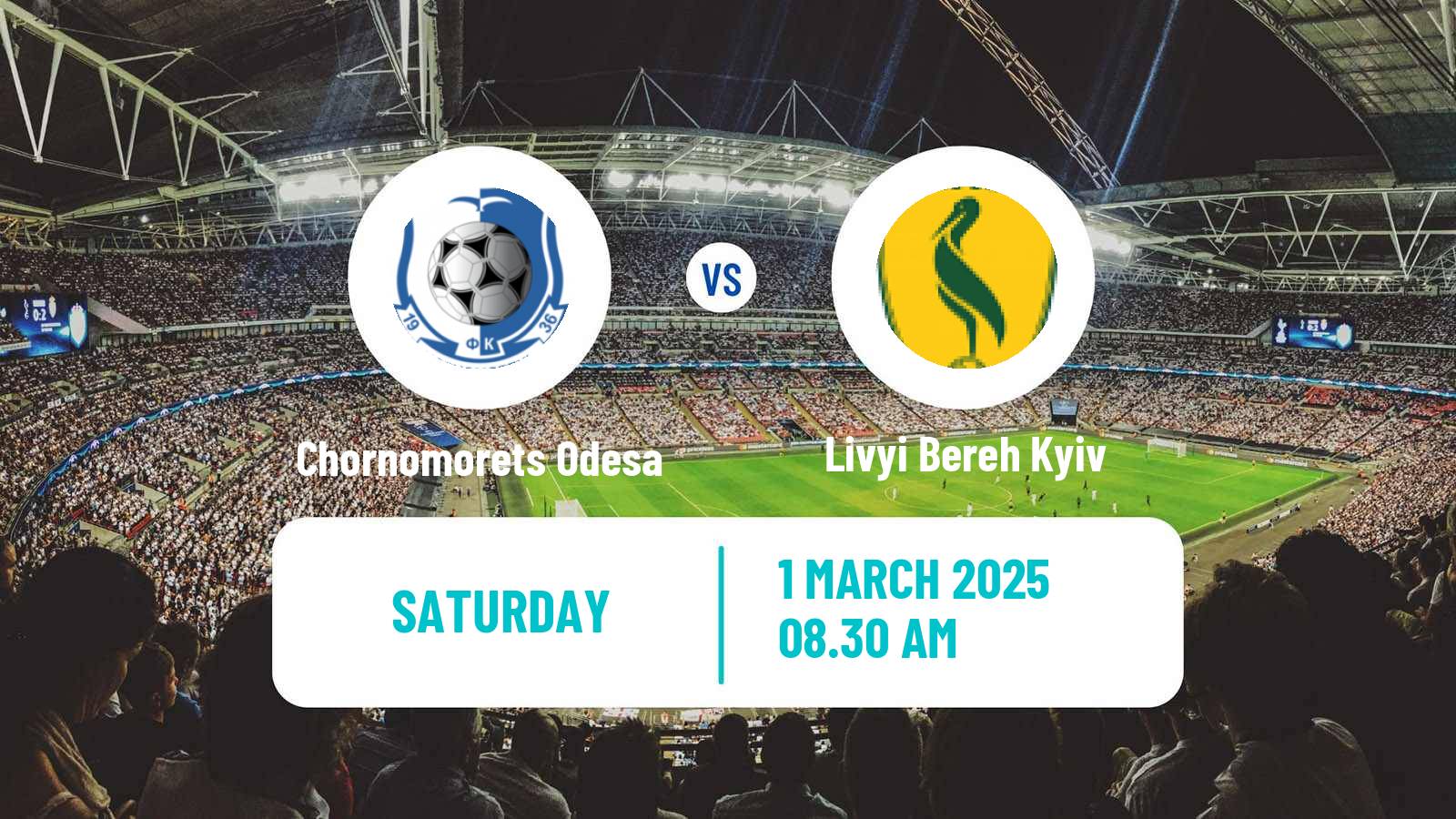 Soccer Ukrainian Premier League Chornomorets Odesa - Livyi Bereh Kyiv