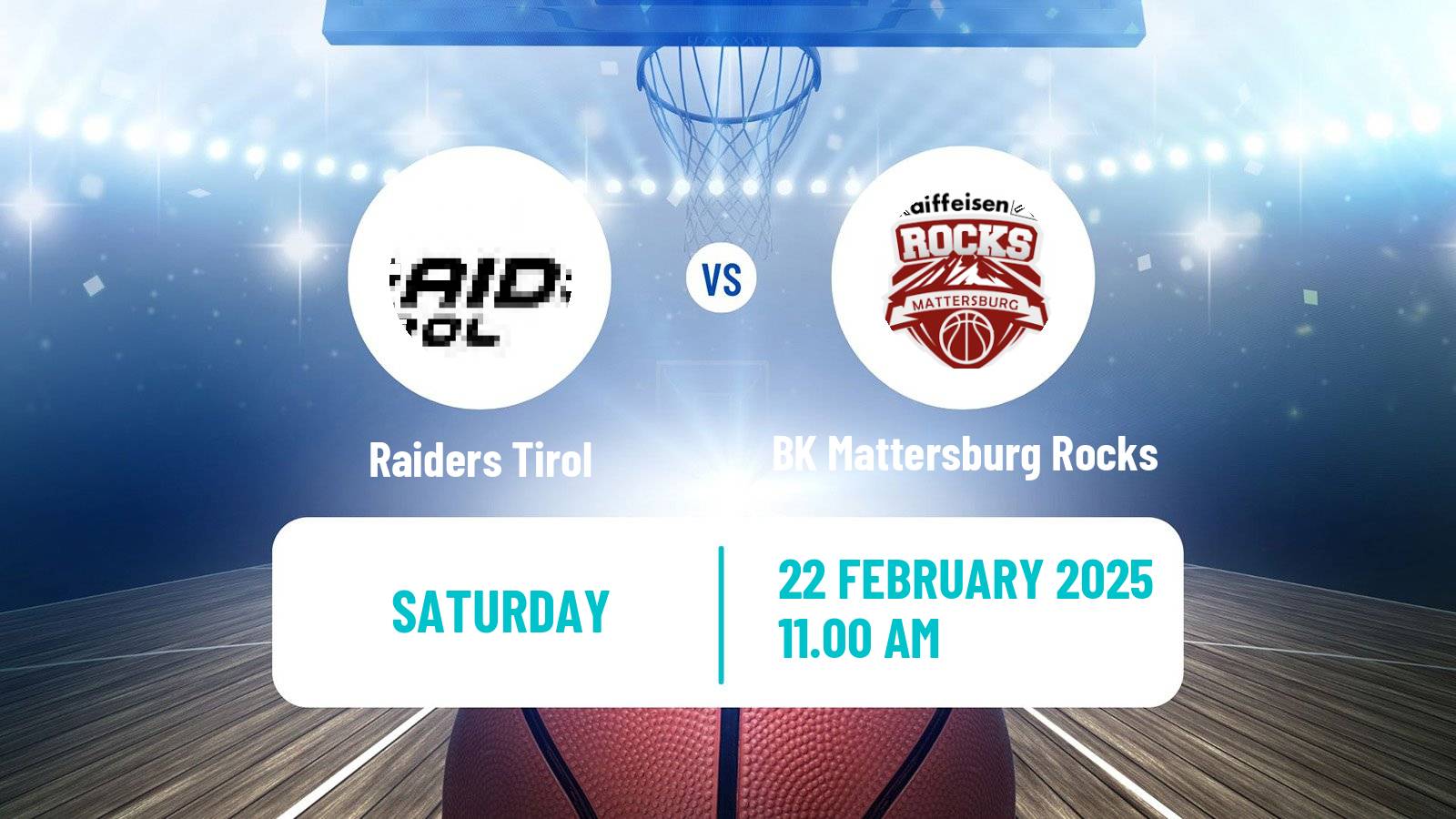 Basketball Austrian Zweite Liga Basketball Raiders Tirol - BK Mattersburg Rocks