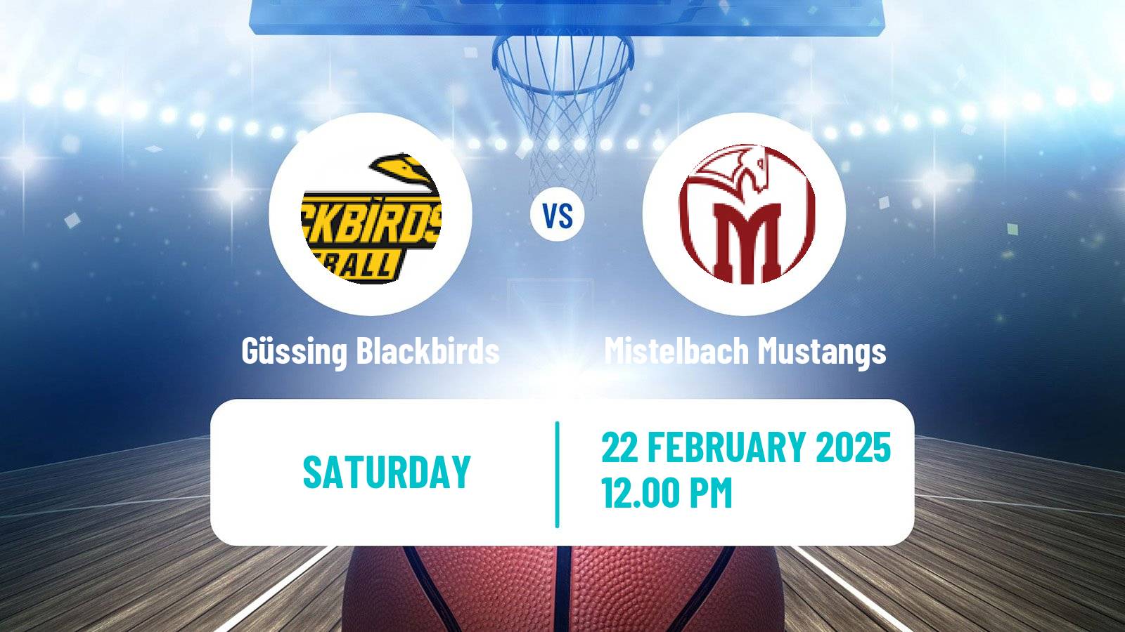 Basketball Austrian Zweite Liga Basketball Güssing Blackbirds - Mistelbach Mustangs