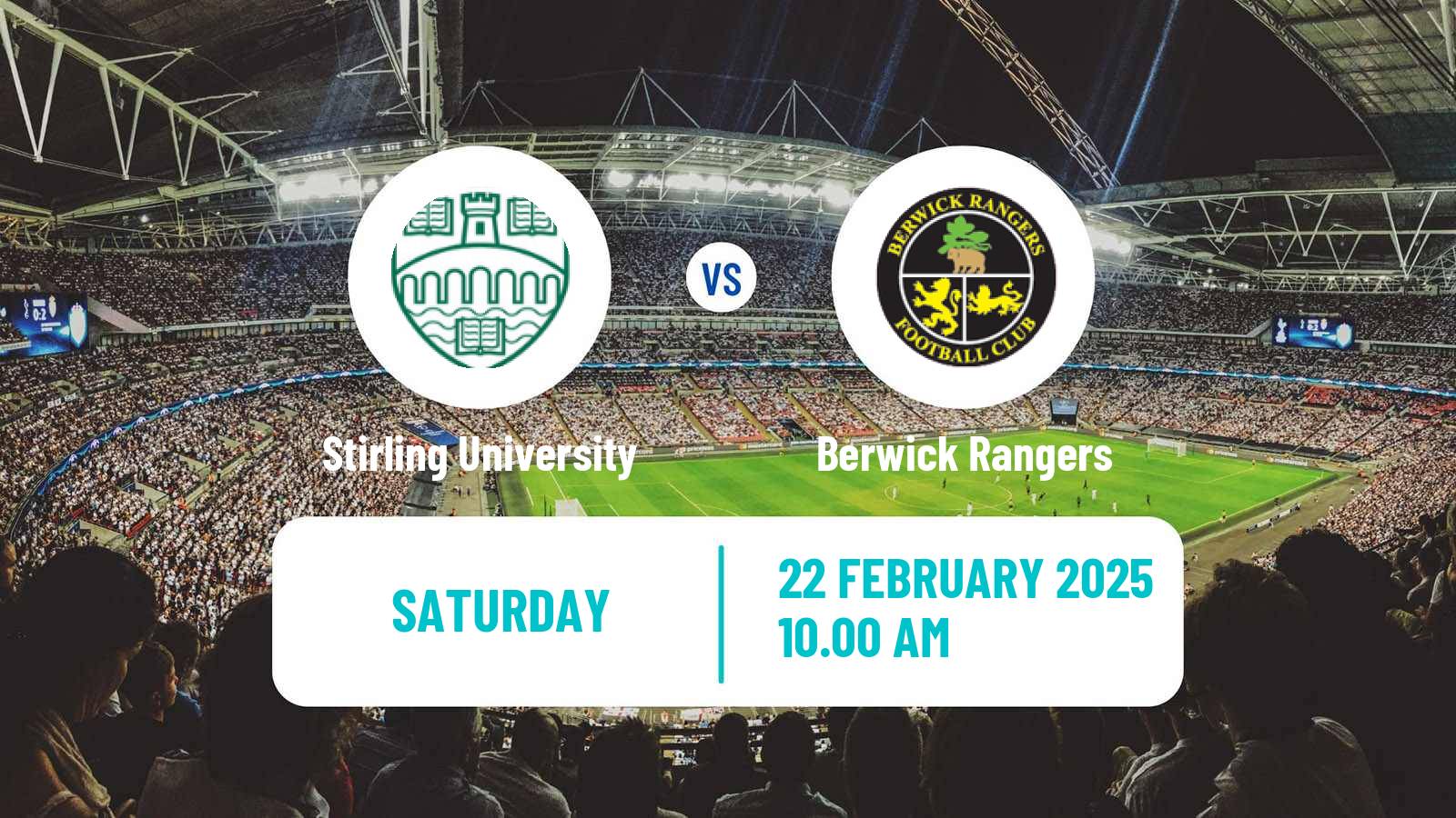 Soccer Scottish Lowland League Stirling University - Berwick Rangers