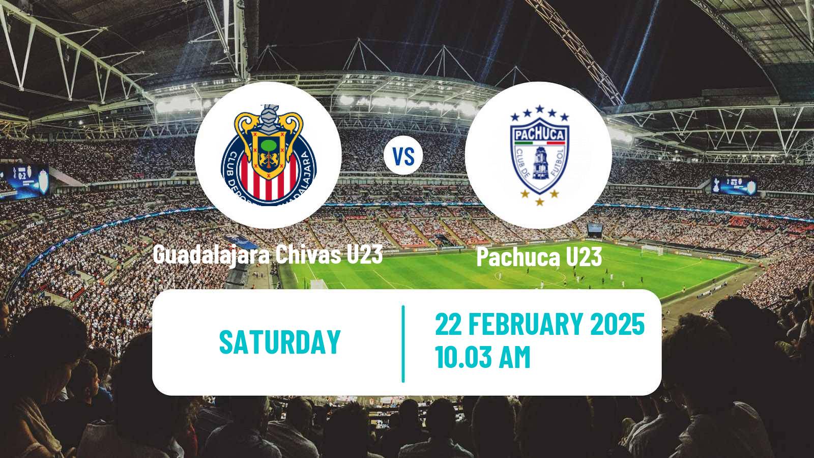 Soccer Mexican Liga MX U23 Guadalajara Chivas U23 - Pachuca U23