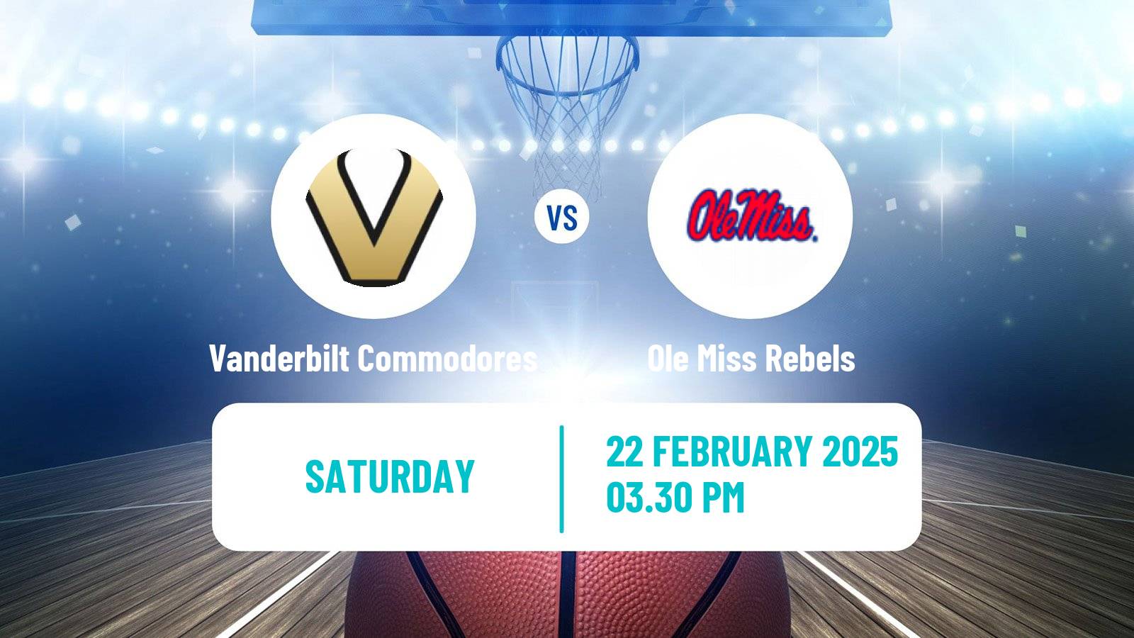 Basketball NCAA College Basketball Vanderbilt Commodores - Ole Miss Rebels