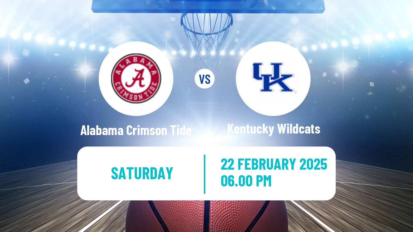 Basketball NCAA College Basketball Alabama Crimson Tide - Kentucky Wildcats