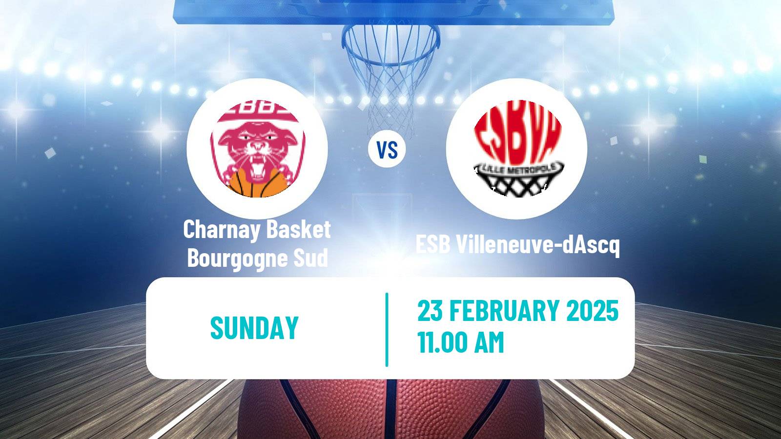 Basketball French LFB Charnay Basket Bourgogne Sud - ESB Villeneuve-dAscq