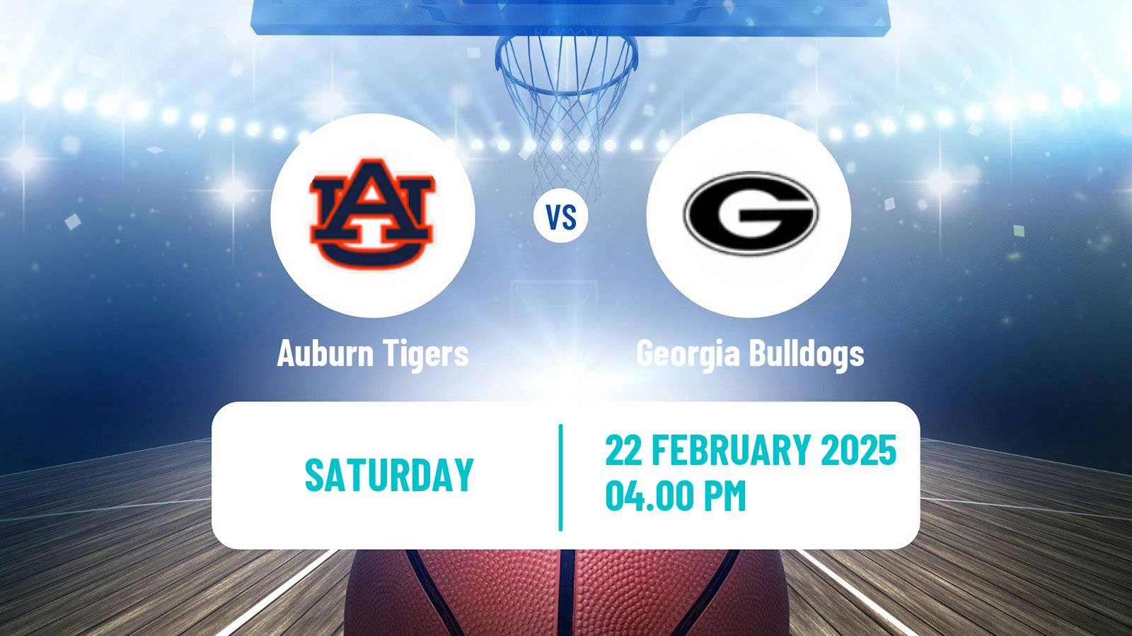 Basketball NCAA College Basketball Auburn Tigers - Georgia Bulldogs