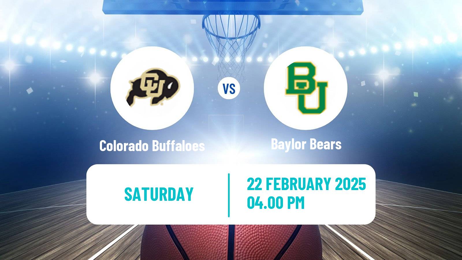 Basketball NCAA College Basketball Colorado Buffaloes - Baylor Bears