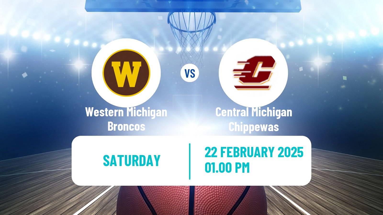 Basketball NCAA College Basketball Western Michigan Broncos - Central Michigan Chippewas