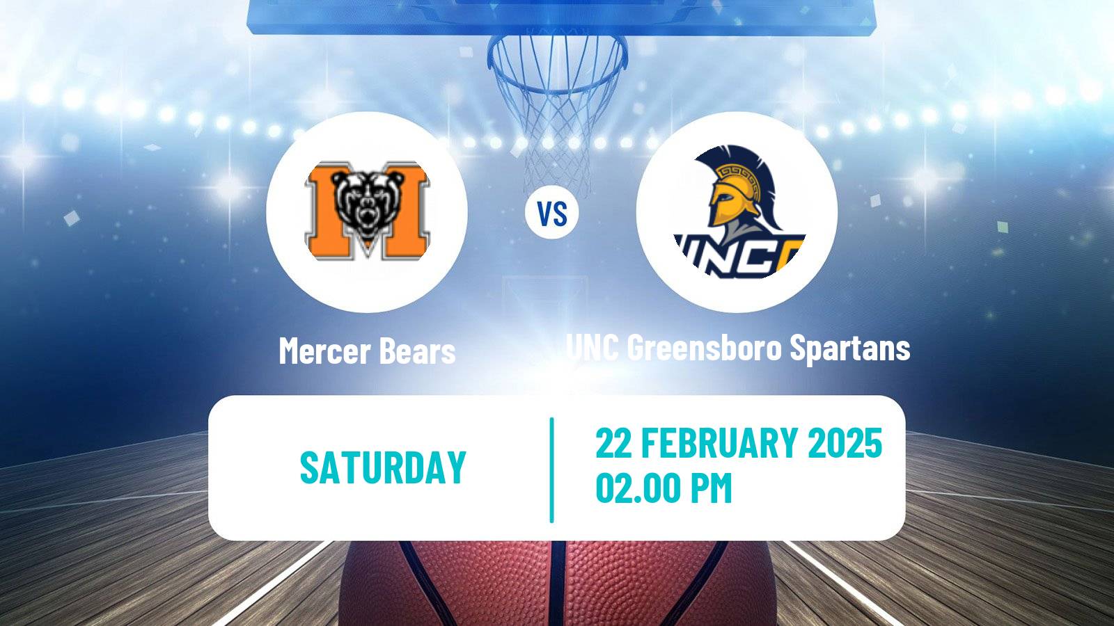 Basketball NCAA College Basketball Mercer Bears - UNC Greensboro Spartans