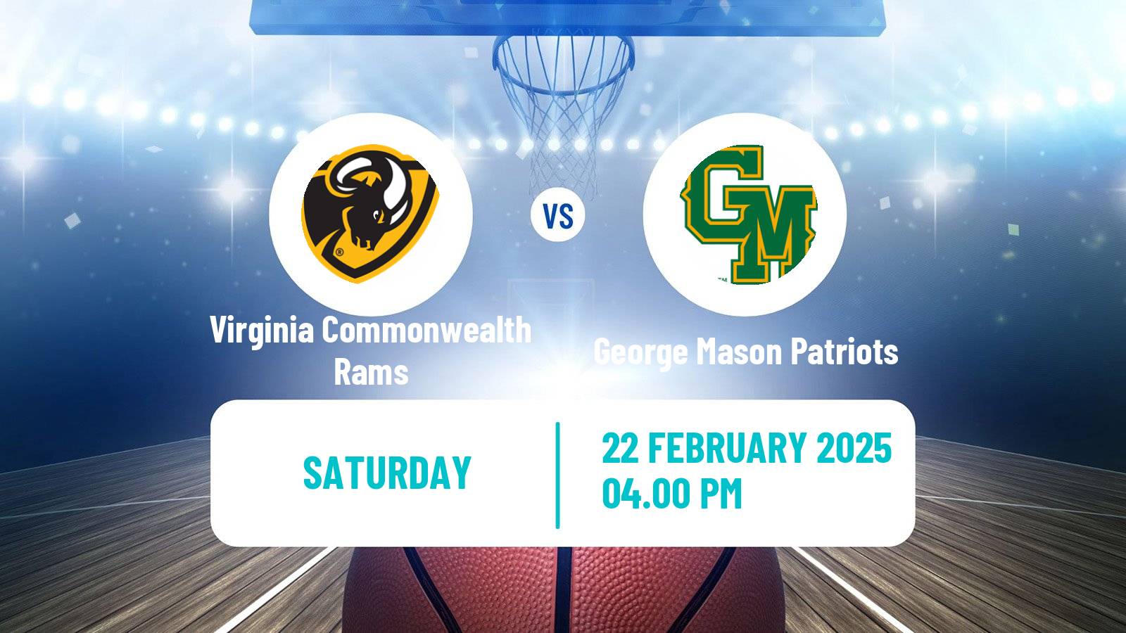 Basketball NCAA College Basketball Virginia Commonwealth Rams - George Mason Patriots