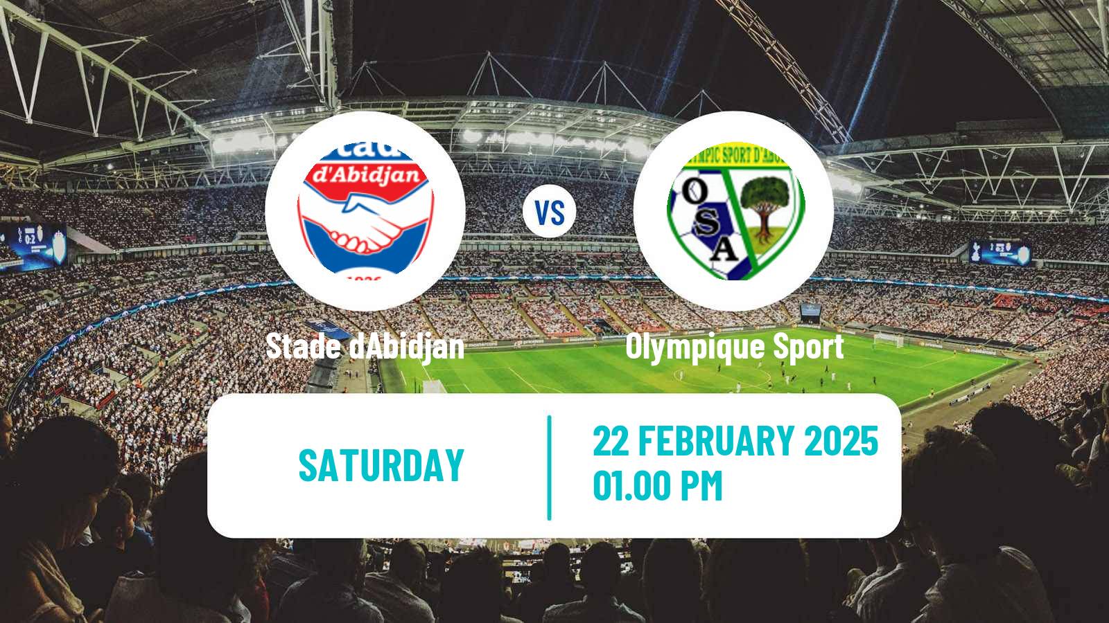 Soccer Cote d`Ivoire Ligue 1 Stade dAbidjan - Olympique Sport