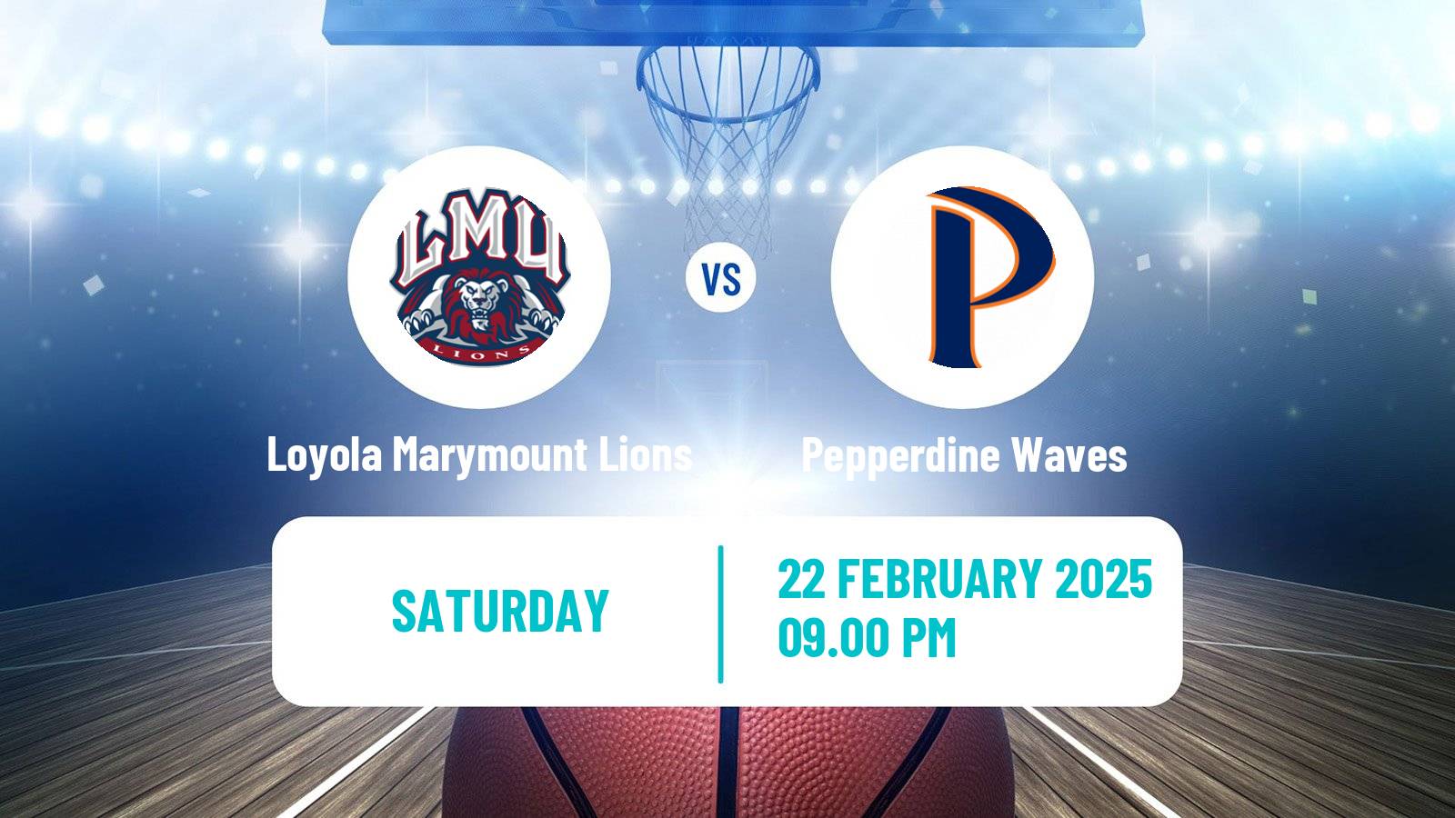 Basketball NCAA College Basketball Loyola Marymount Lions - Pepperdine Waves