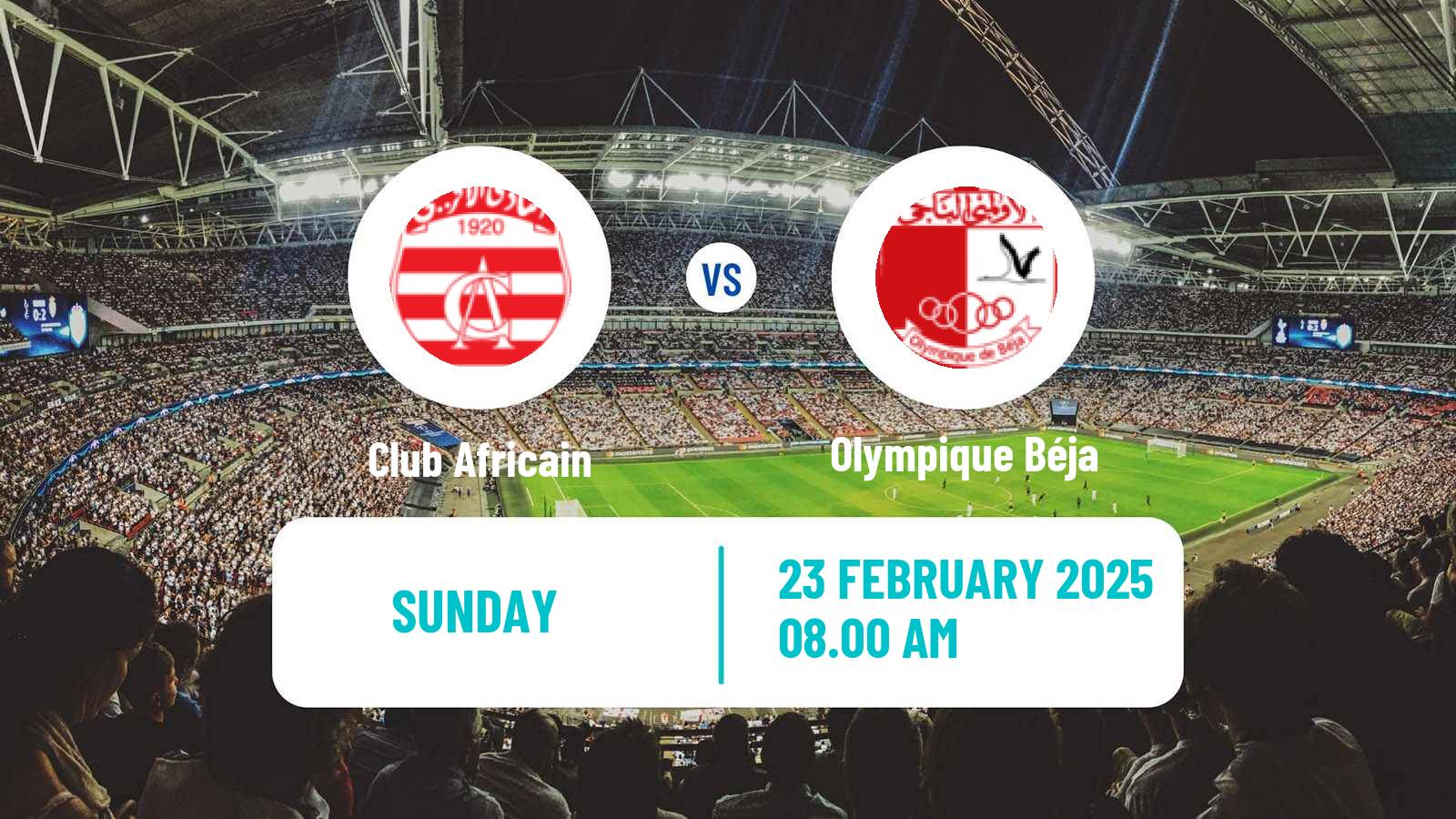 Soccer Tunisian Ligue Professionnelle 1 Club Africain - Olympique Béja