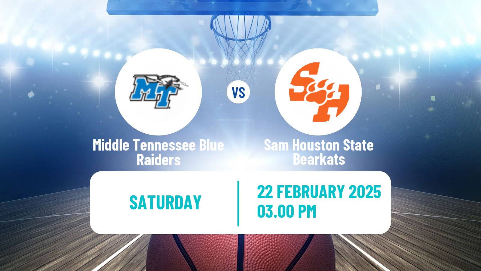 Basketball NCAA College Basketball Middle Tennessee Blue Raiders - Sam Houston State Bearkats