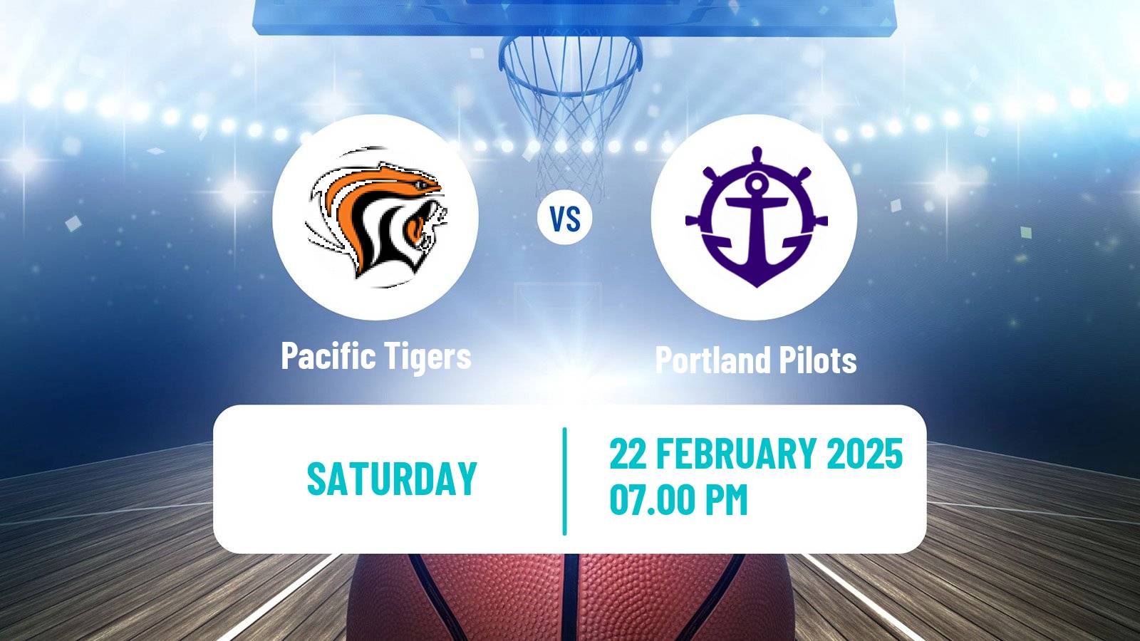 Basketball NCAA College Basketball Pacific Tigers - Portland Pilots