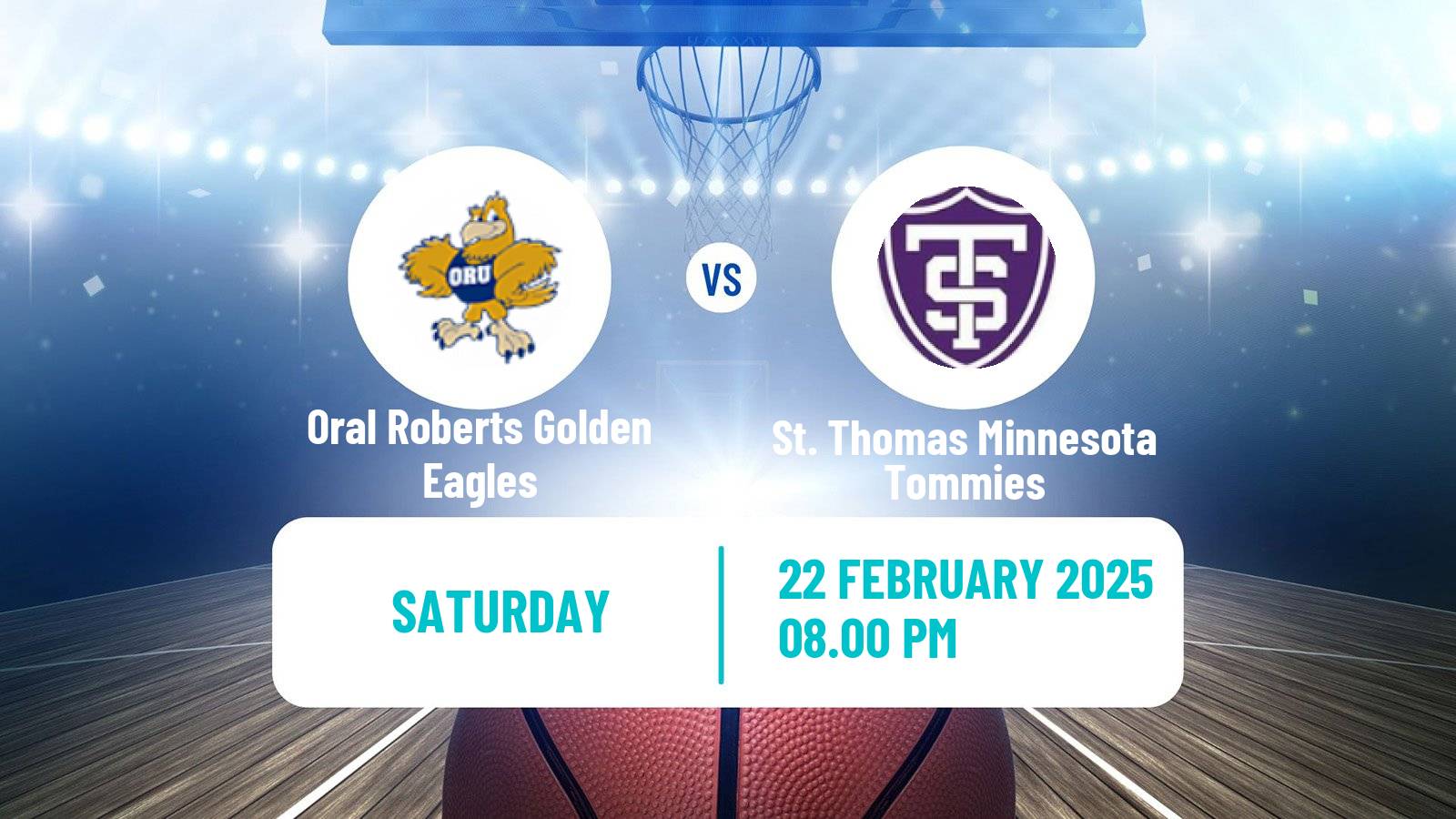 Basketball NCAA College Basketball Oral Roberts Golden Eagles - St. Thomas Minnesota Tommies