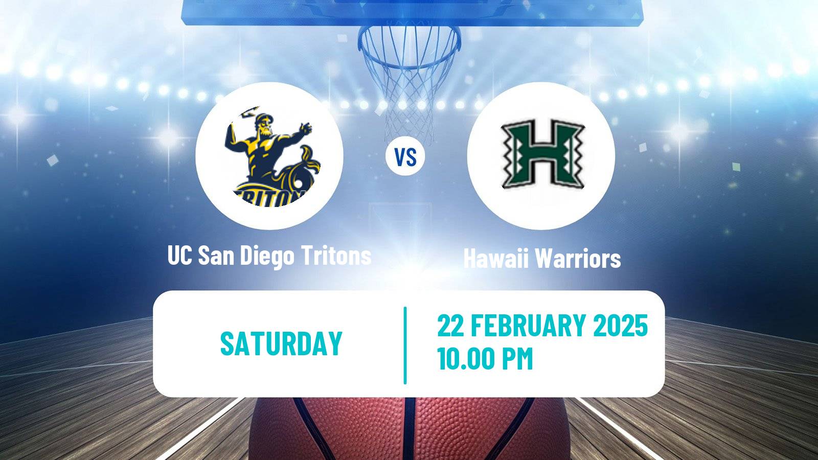 Basketball NCAA College Basketball UC San Diego Tritons - Hawaii Warriors