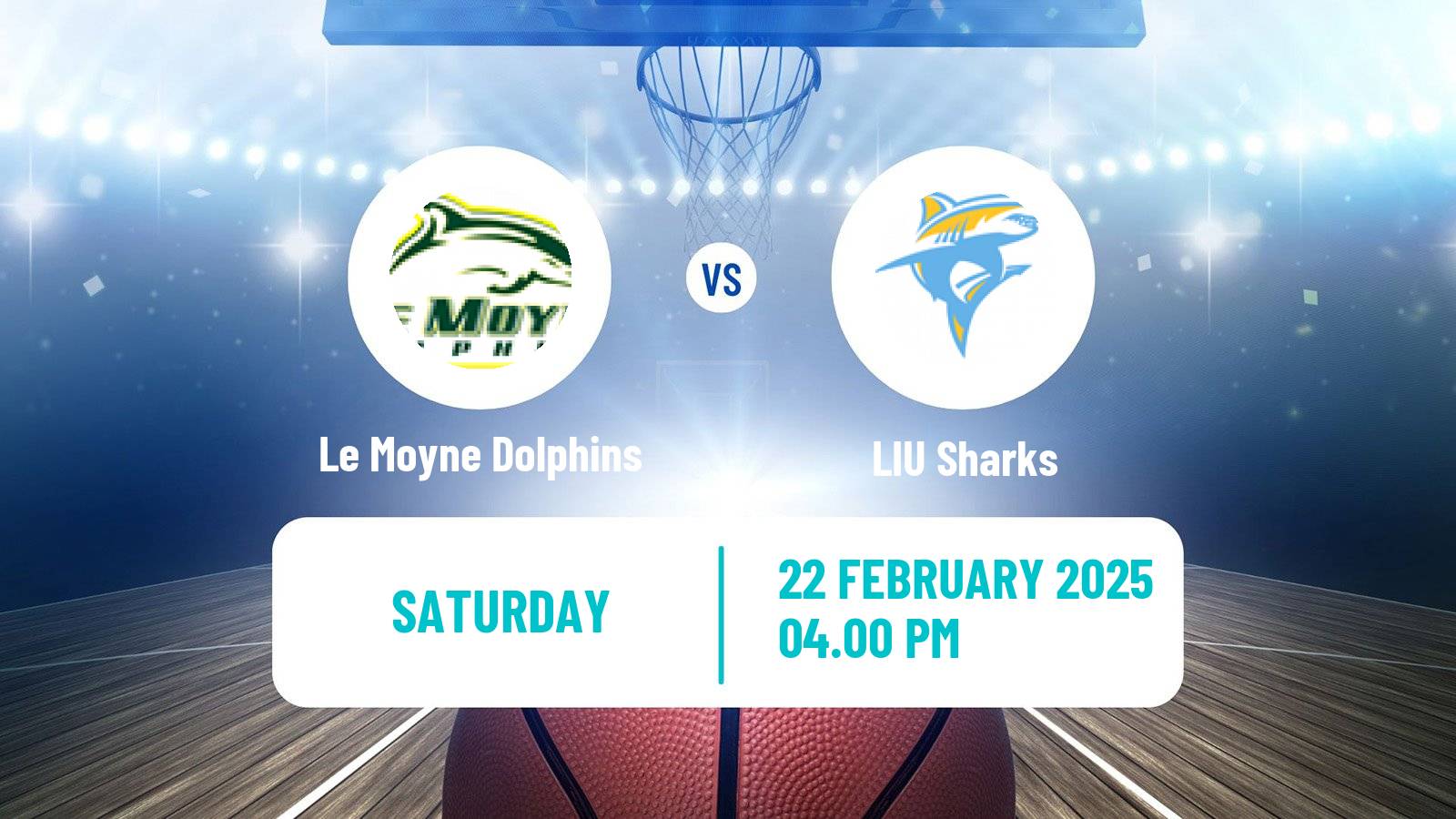 Basketball NCAA College Basketball Le Moyne Dolphins - LIU Sharks