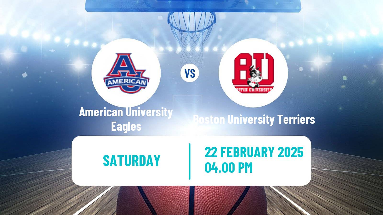 Basketball NCAA College Basketball American University Eagles - Boston University Terriers