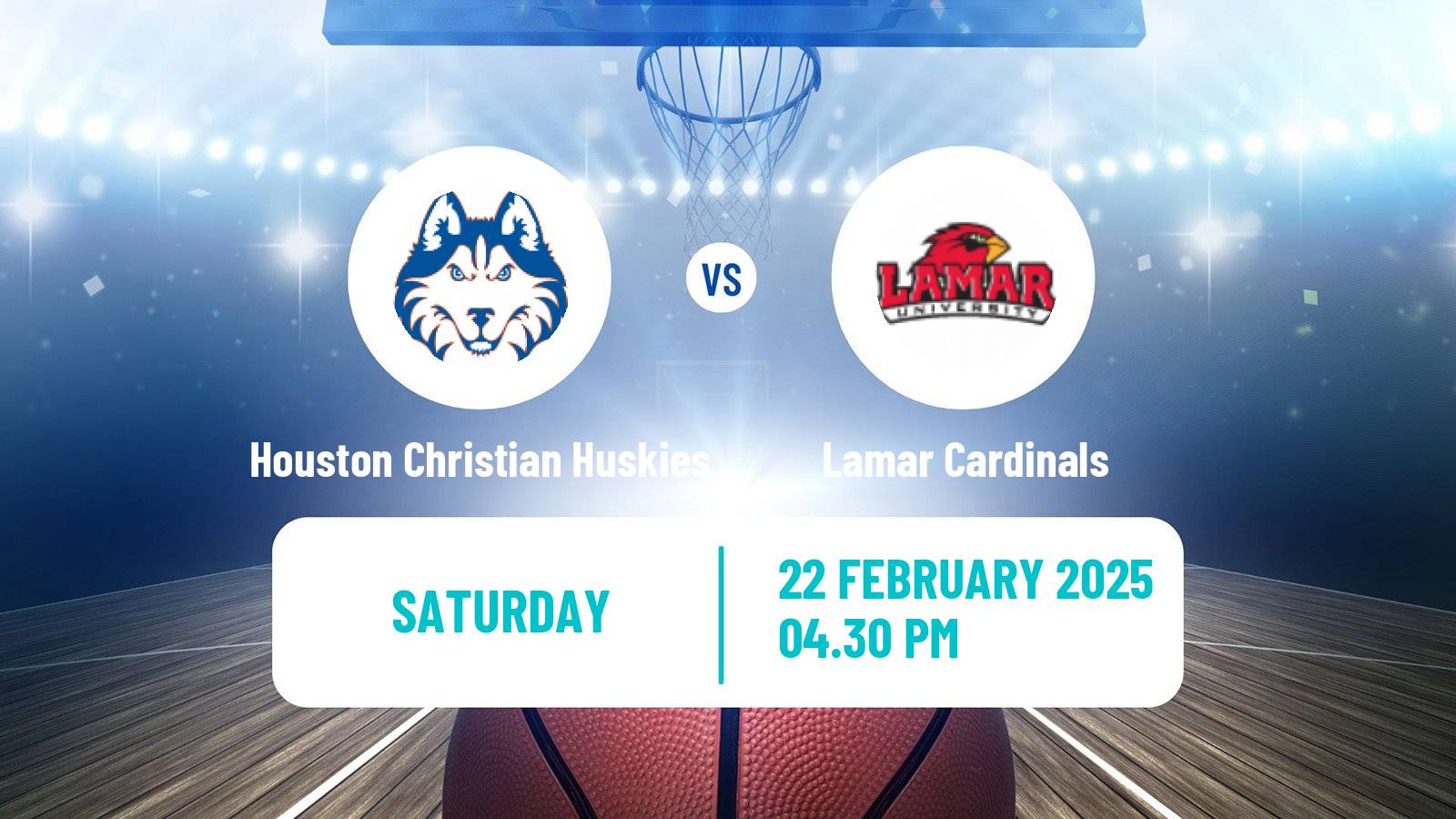 Basketball NCAA College Basketball Houston Christian Huskies - Lamar Cardinals