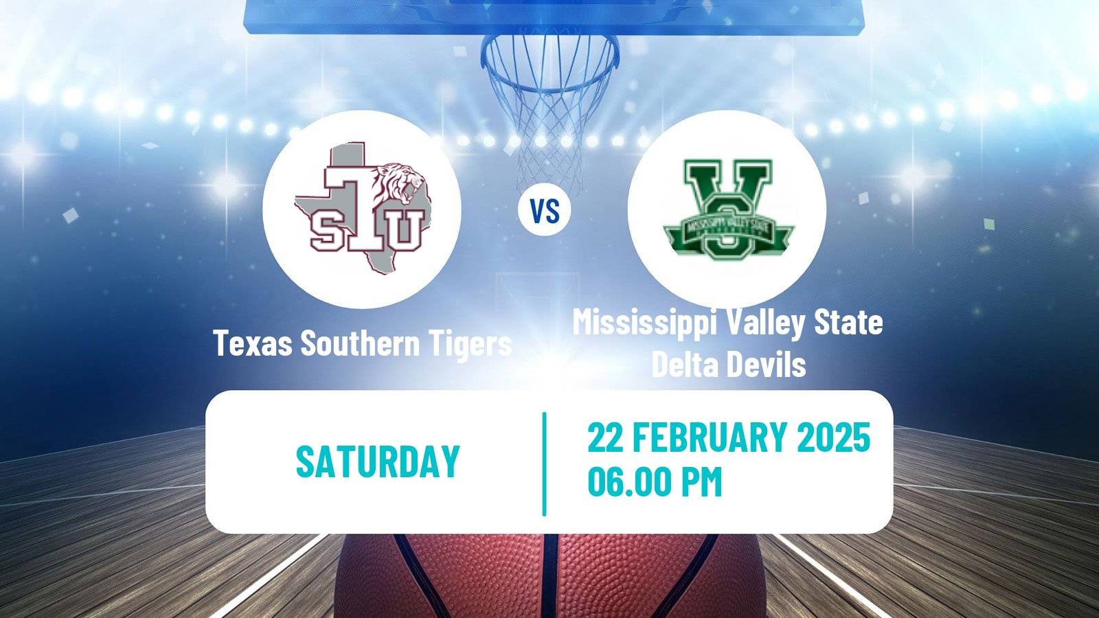 Basketball NCAA College Basketball Texas Southern Tigers - Mississippi Valley State Delta Devils