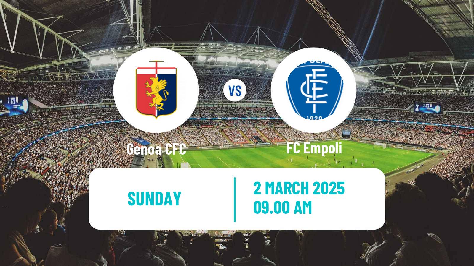 Soccer Italian Serie A Genoa - Empoli