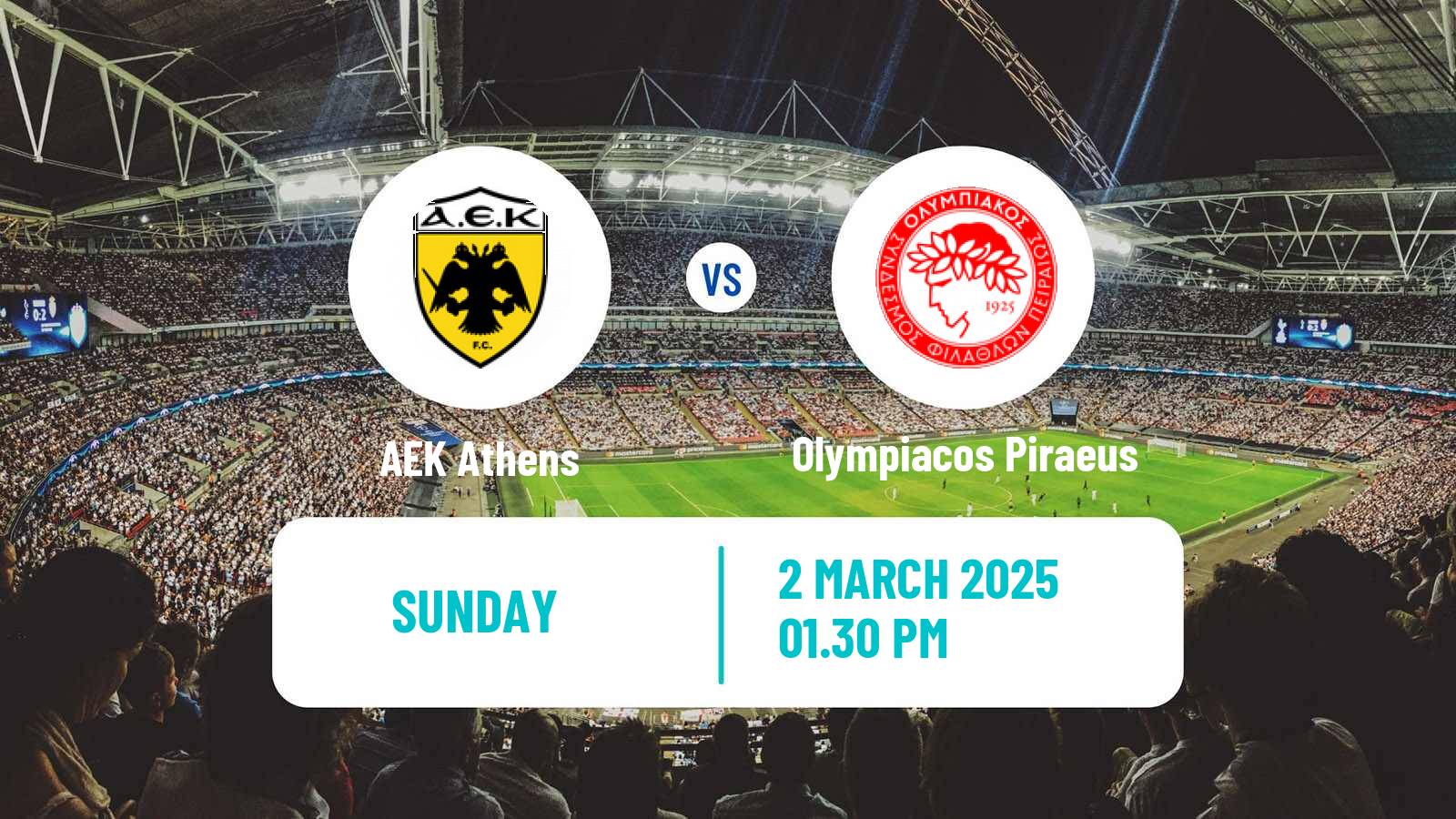 Soccer Greek Super League AEK Athens - Olympiacos Piraeus