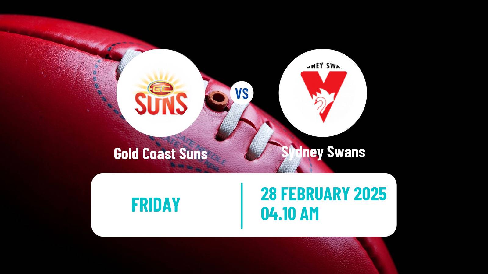 Aussie rules AAMI Community Series Gold Coast Suns - Sydney Swans