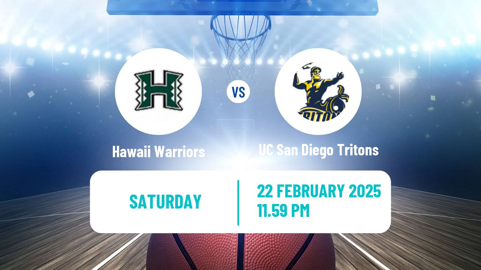 Basketball NCAA College Basketball Women Hawaii Warriors - UC San Diego Tritons