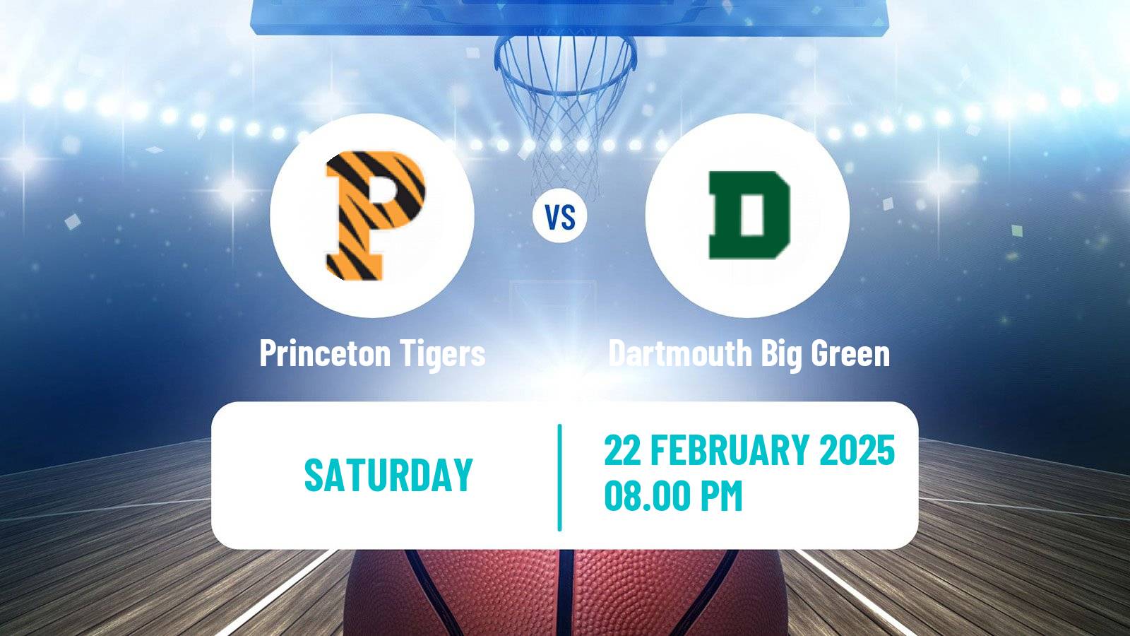 Basketball NCAA College Basketball Princeton Tigers - Dartmouth Big Green