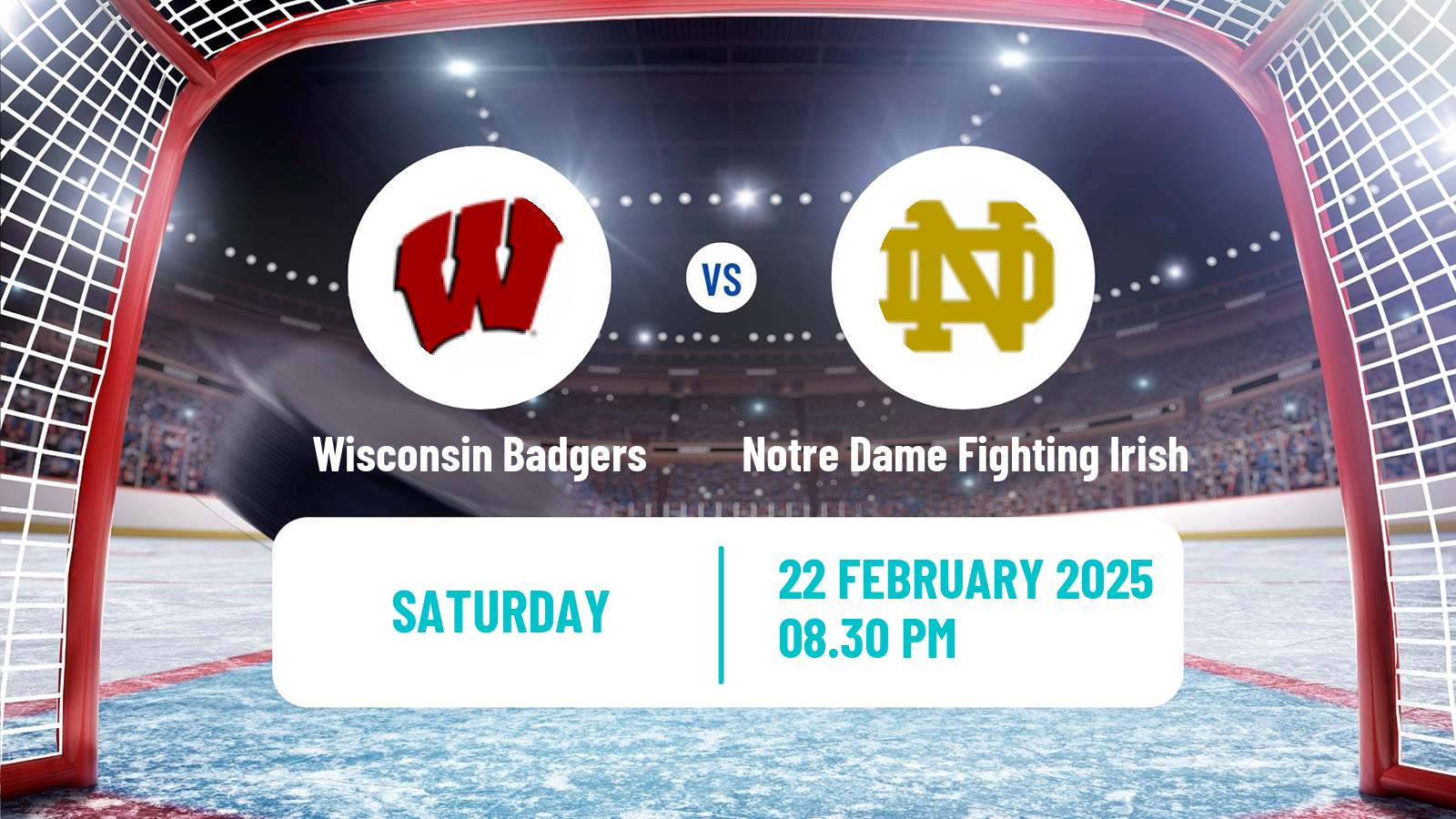 Hockey NCAA Hockey Wisconsin Badgers - Notre Dame Fighting Irish