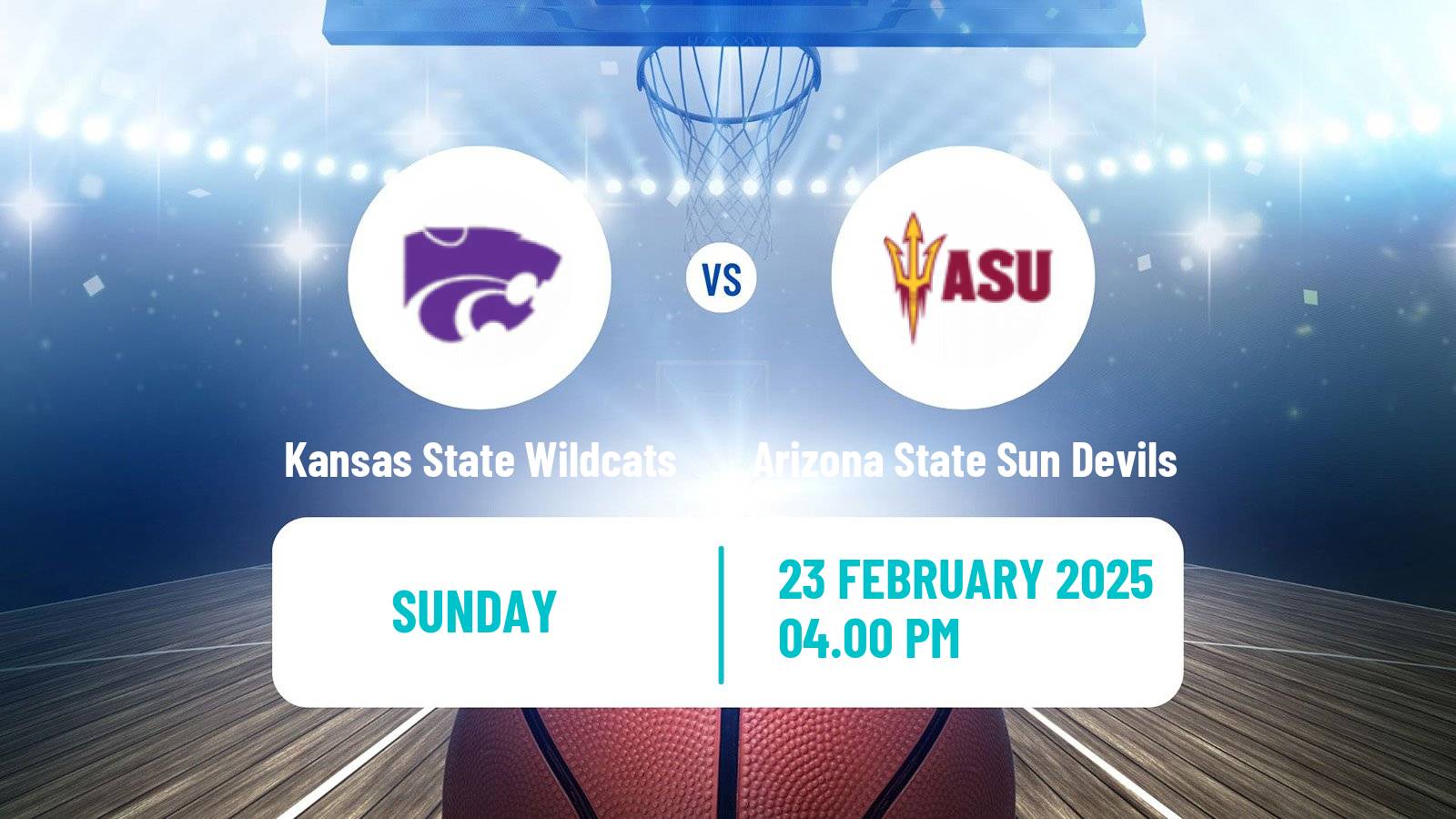 Basketball NCAA College Basketball Kansas State Wildcats - Arizona State Sun Devils