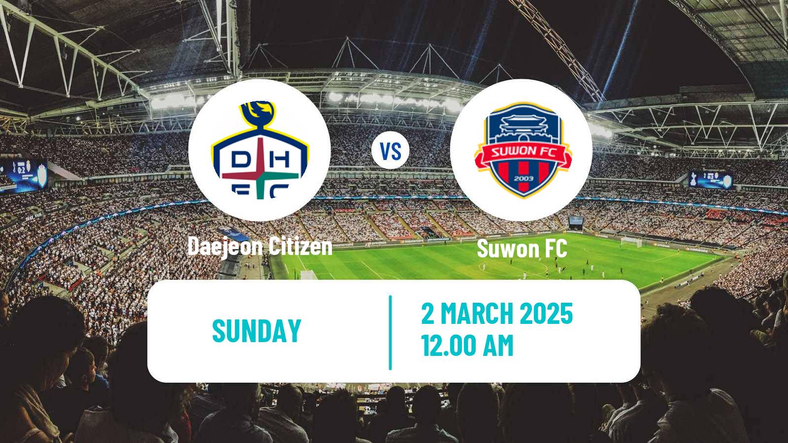 Soccer South Korean K-League 1 Daejeon Citizen - Suwon