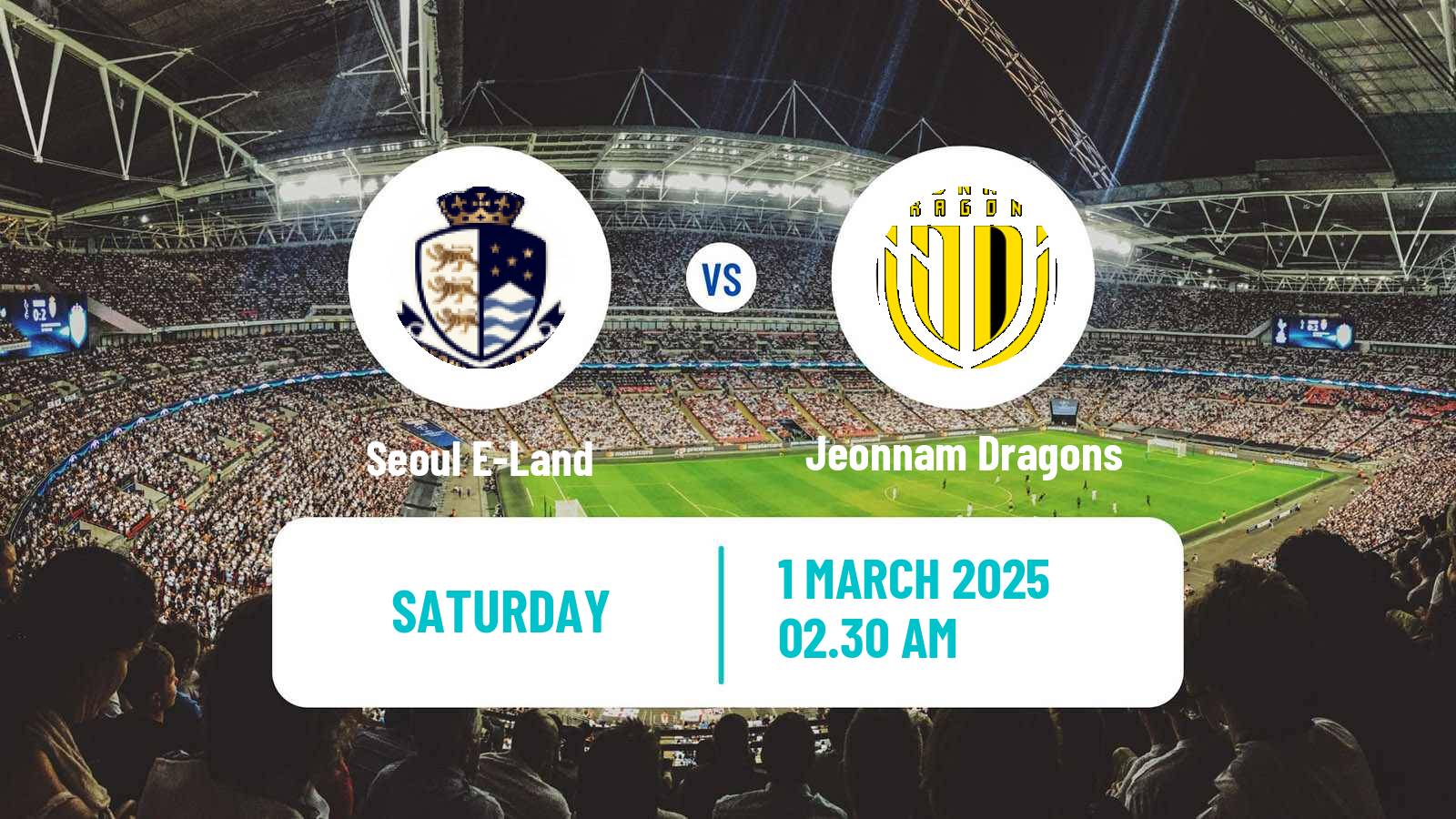 Soccer South Korean K-League 2 Seoul E-Land - Jeonnam Dragons