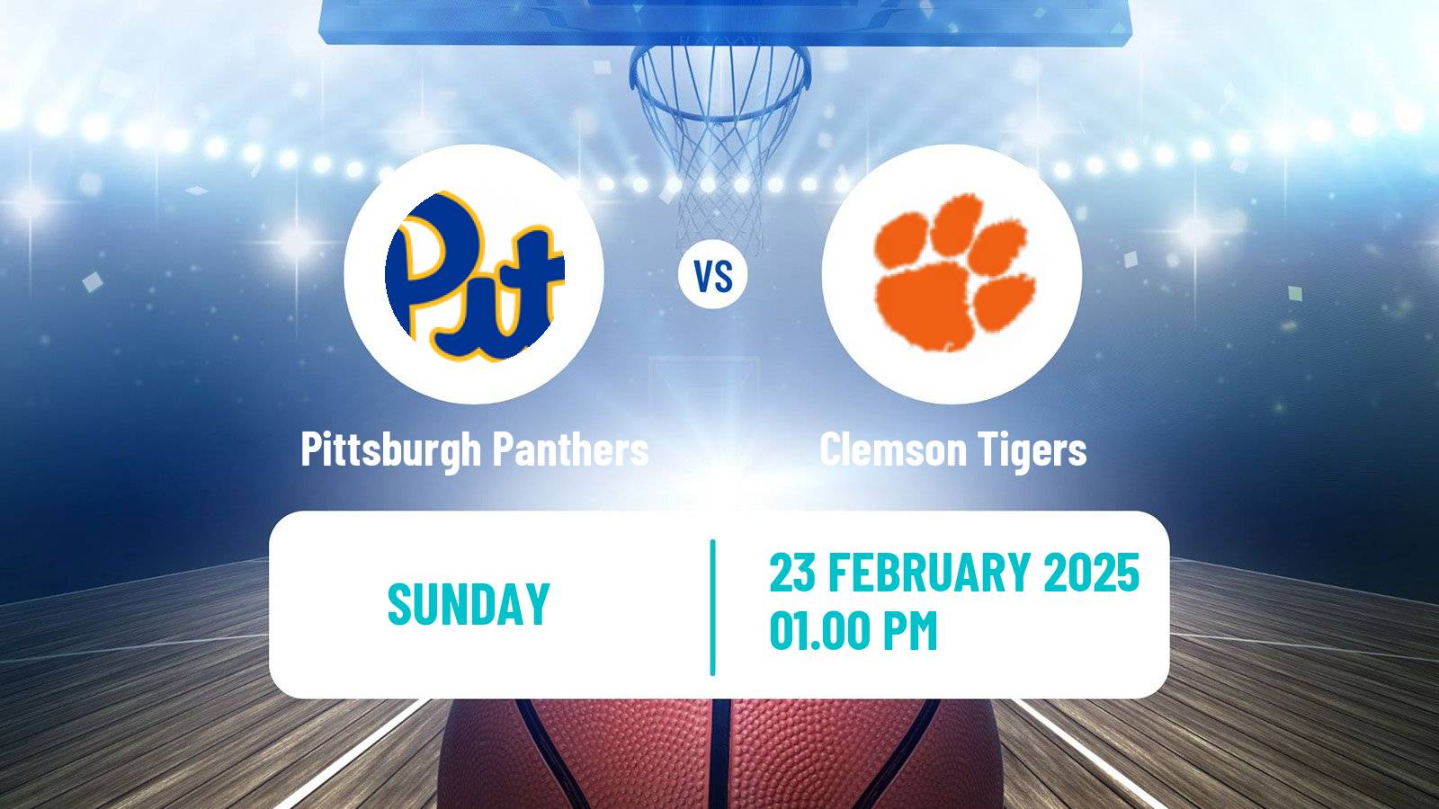 Basketball NCAA College Basketball Women Pittsburgh Panthers - Clemson Tigers