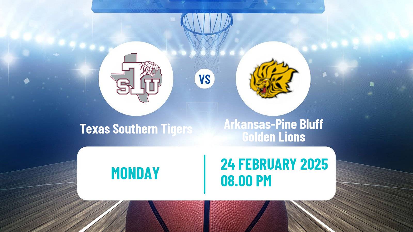 Basketball NCAA College Basketball Texas Southern Tigers - Arkansas-Pine Bluff Golden Lions