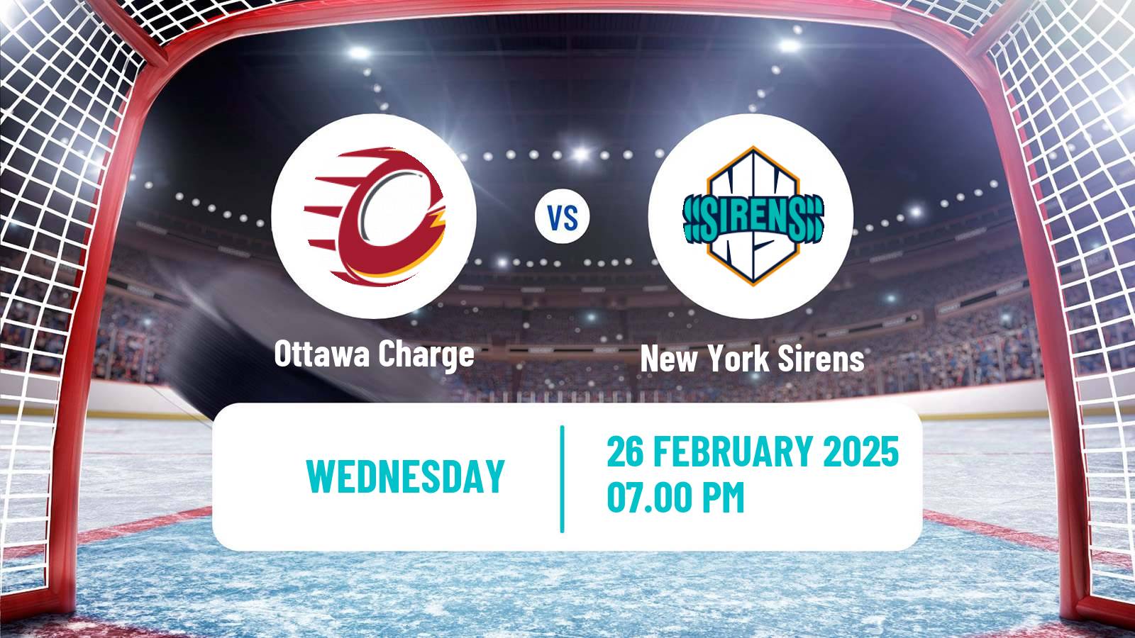 Hockey PWHL Women Ottawa Charge - New York Sirens