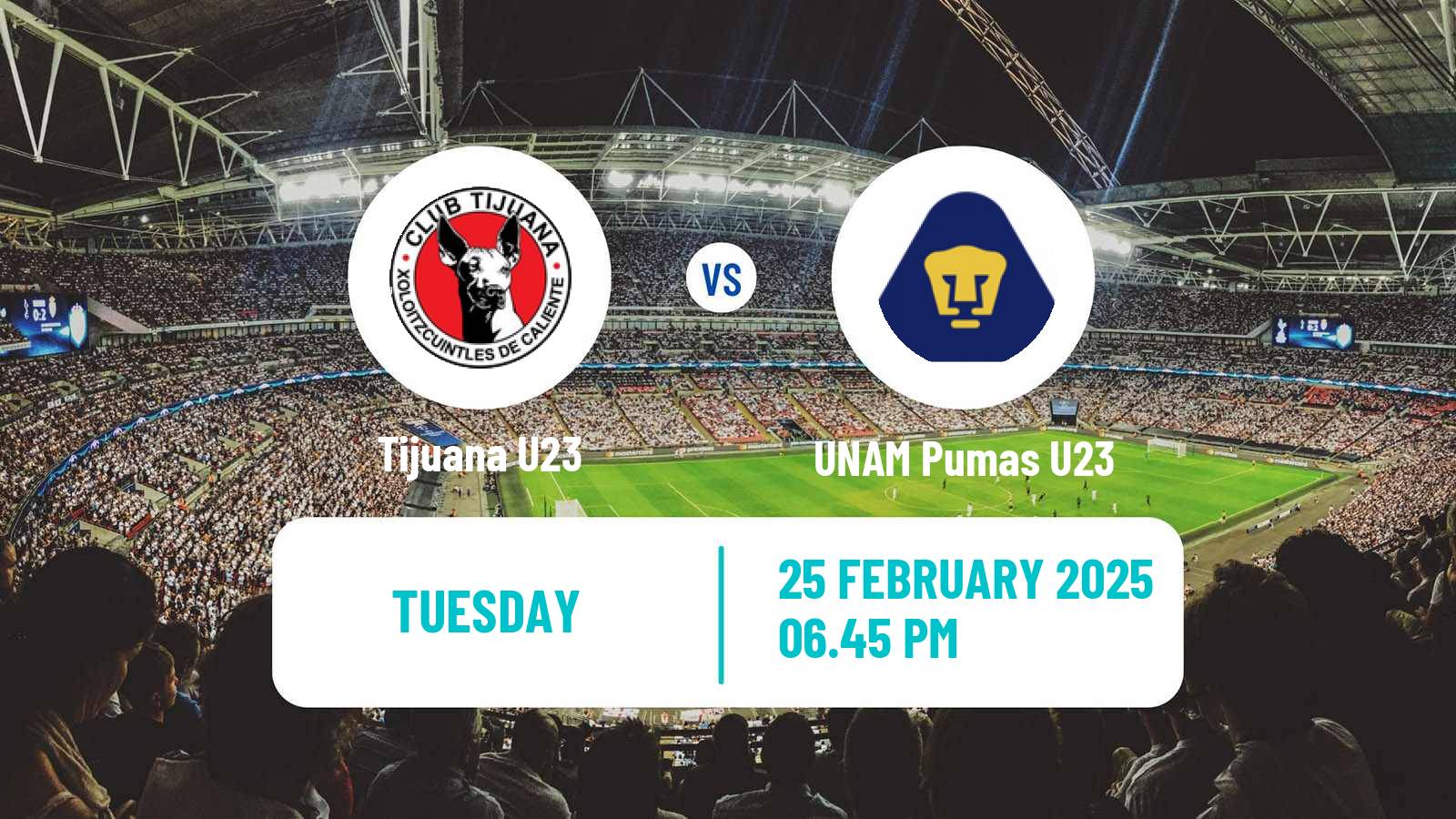 Soccer Mexican Liga MX U23 Tijuana U23 - UNAM Pumas U23