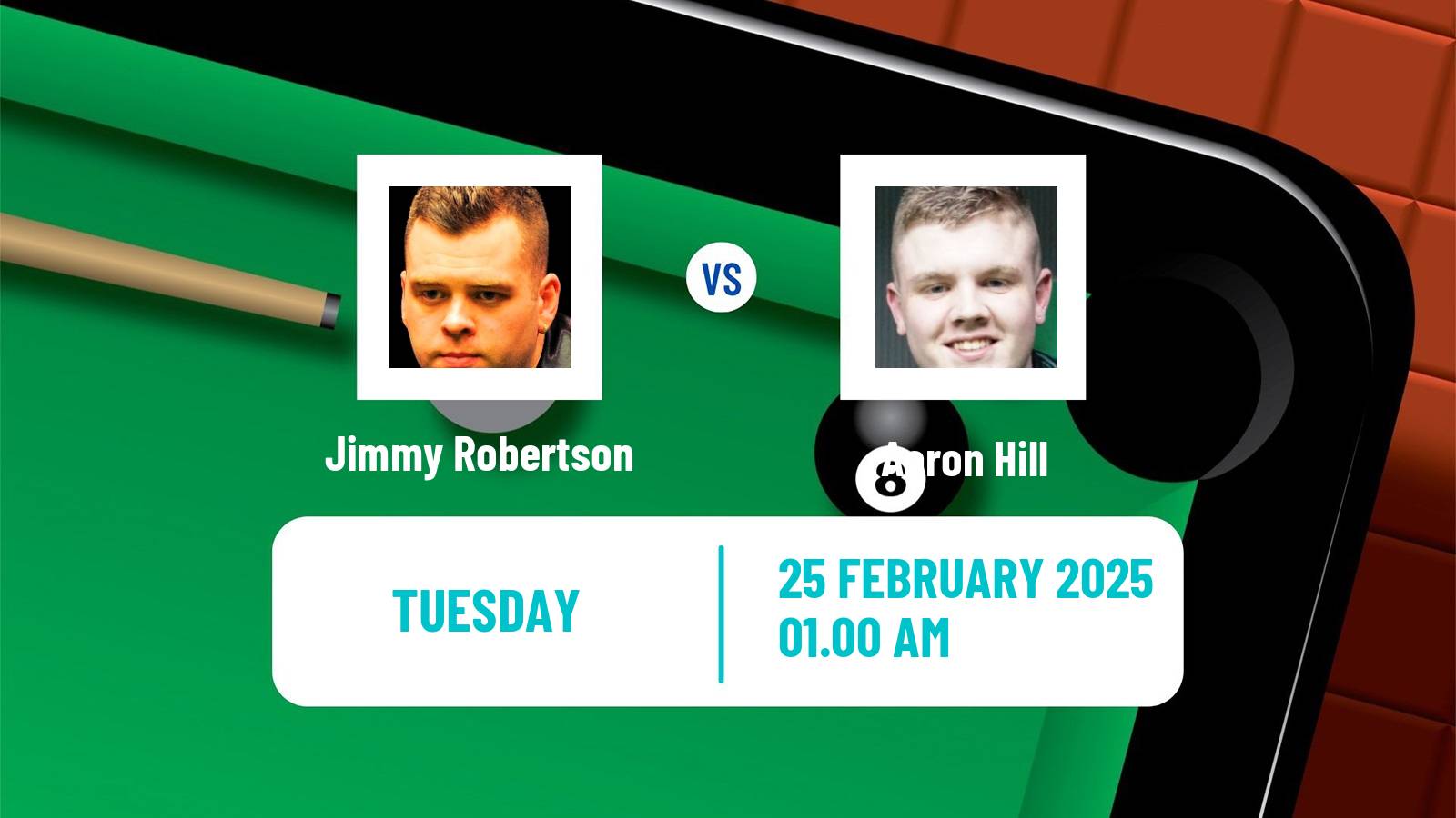 Snooker World Open Jimmy Robertson - Aaron Hill