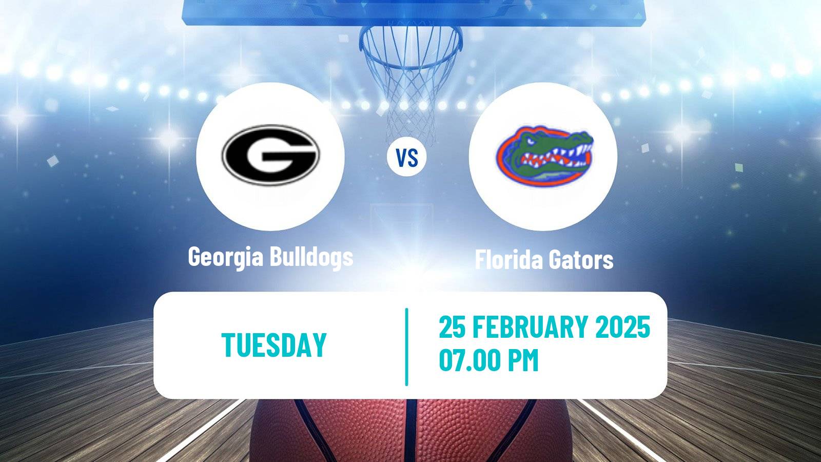 Basketball NCAA College Basketball Georgia Bulldogs - Florida Gators