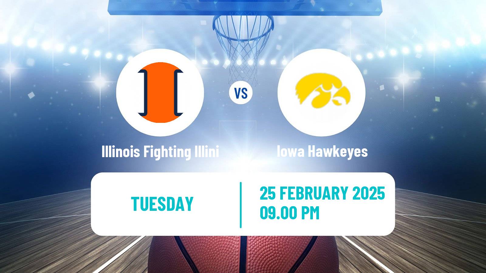 Basketball NCAA College Basketball Illinois Fighting Illini - Iowa Hawkeyes