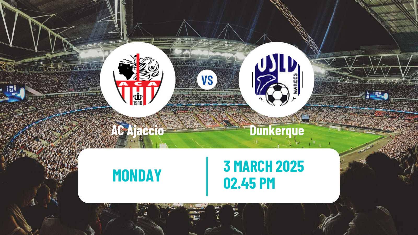 Soccer French Ligue 2 Ajaccio - Dunkerque