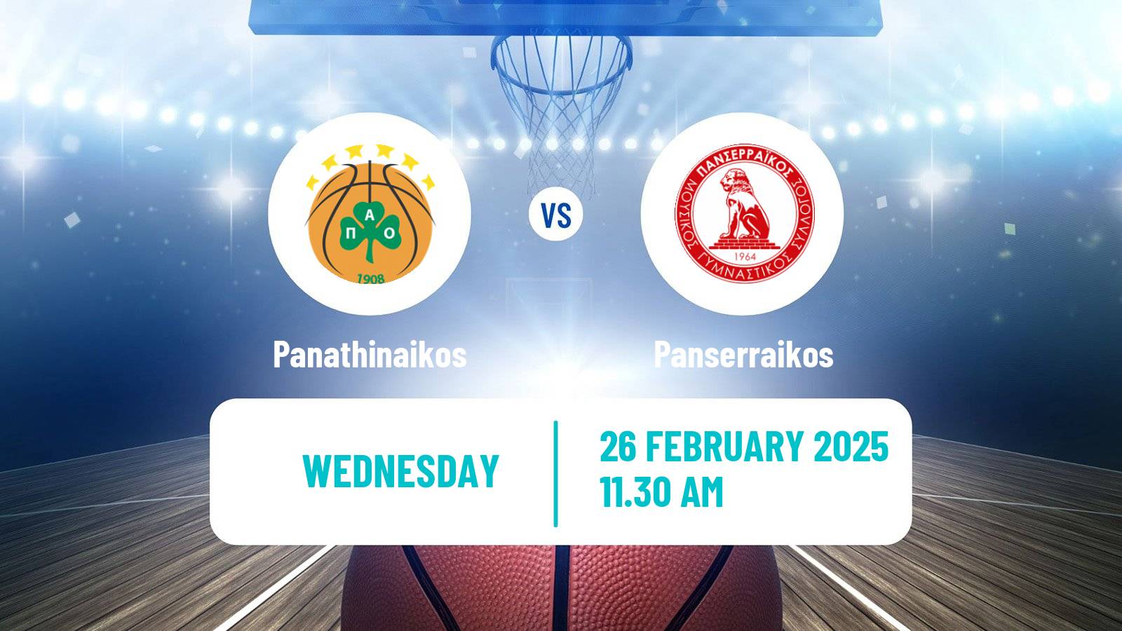 Basketball Greek Basket League A1 Women Panathinaikos - Panserraikos