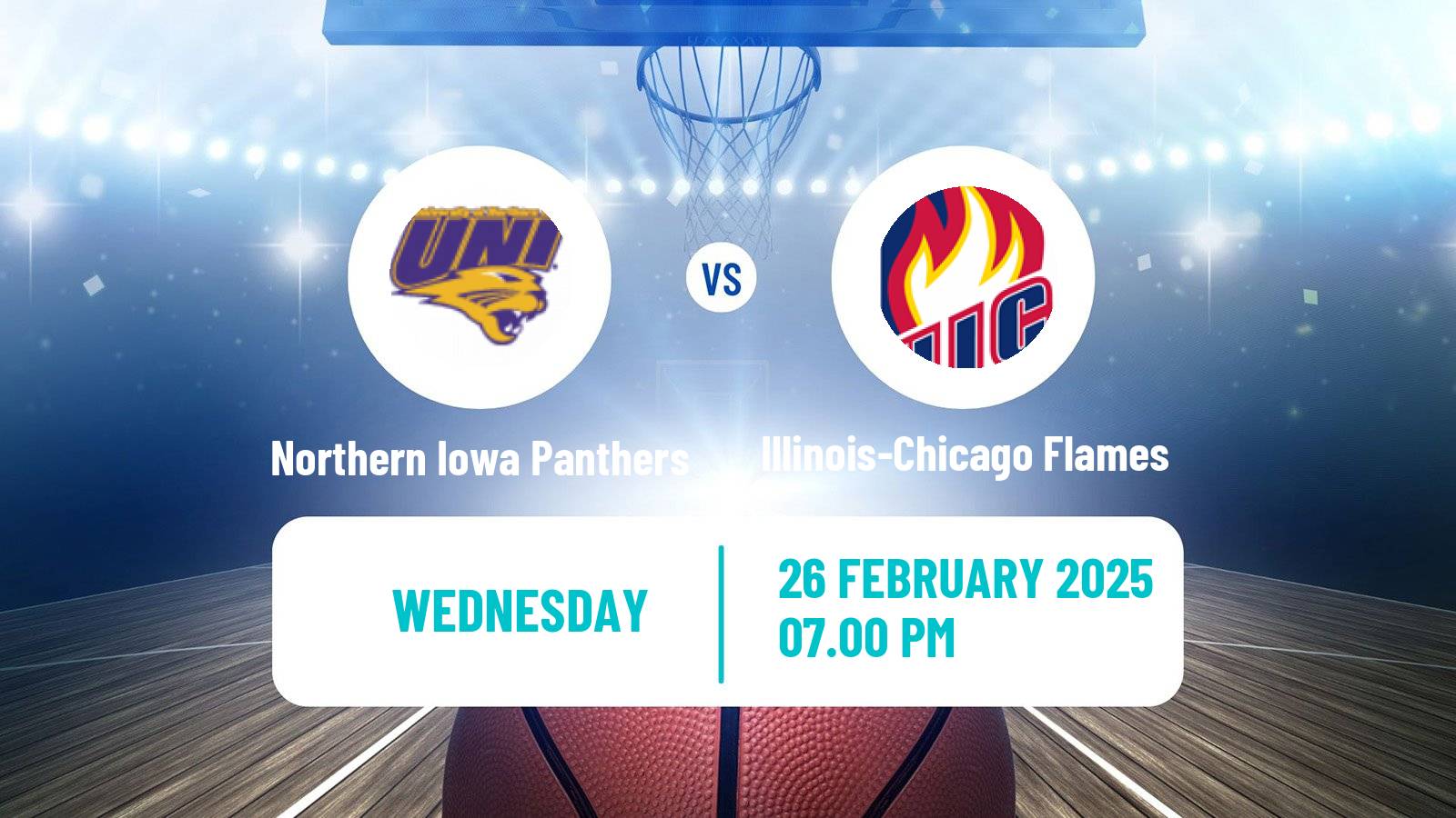 Basketball NCAA College Basketball Northern Iowa Panthers - Illinois-Chicago Flames