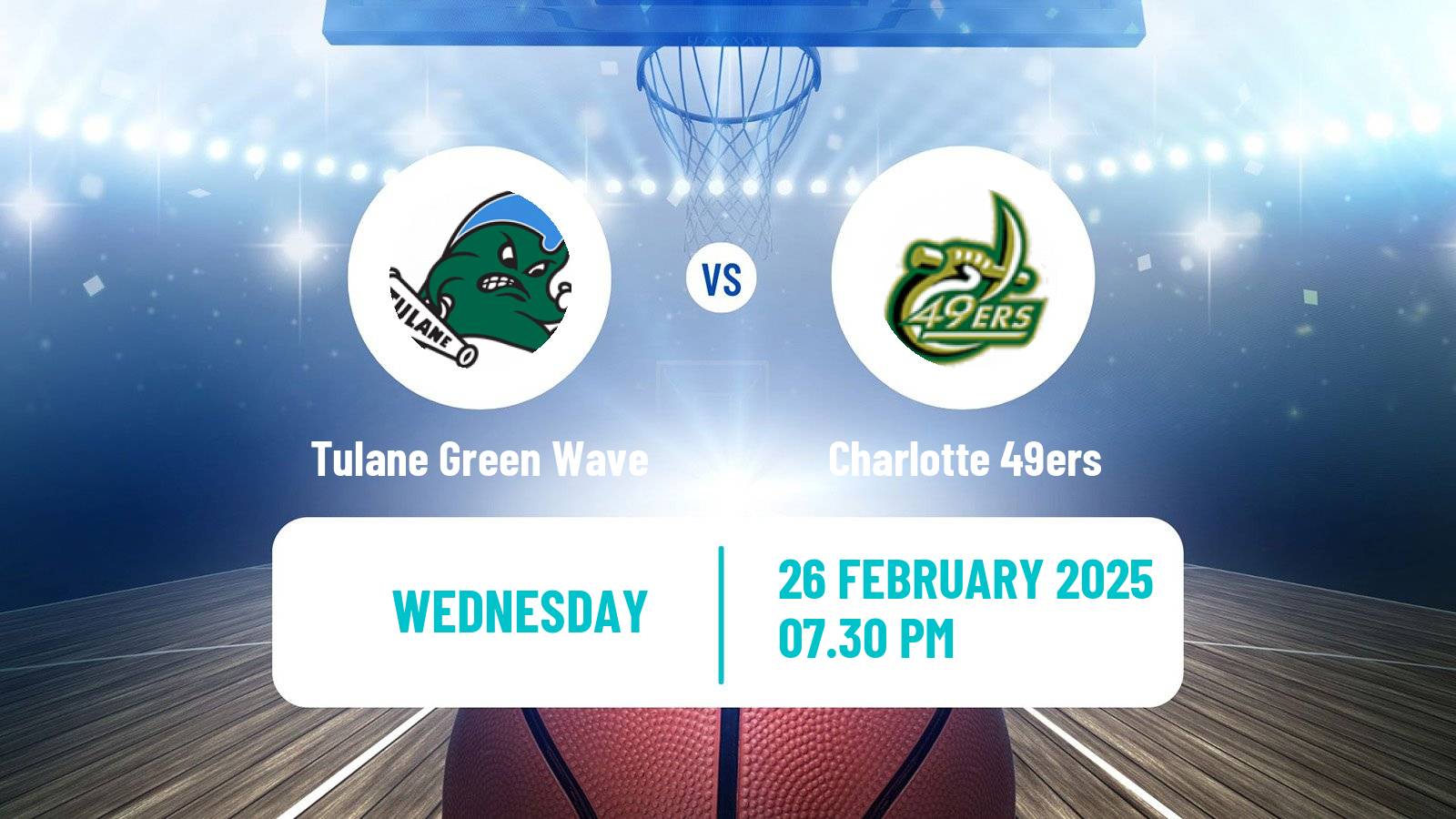 Basketball NCAA College Basketball Tulane Green Wave - Charlotte 49ers