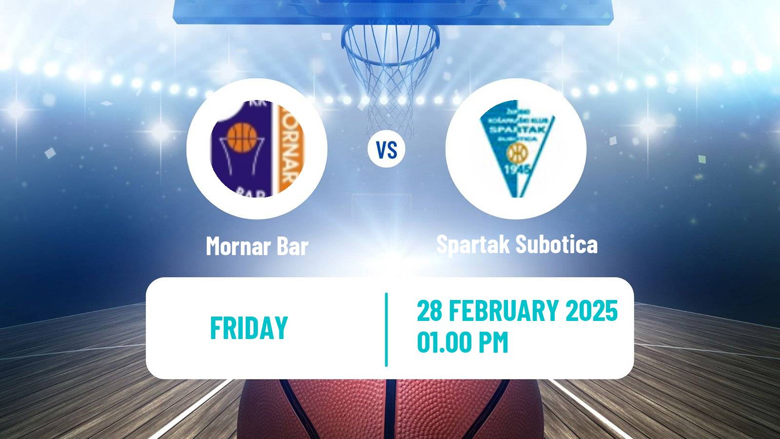 Basketball Adriatic League Mornar Bar - Spartak Subotica