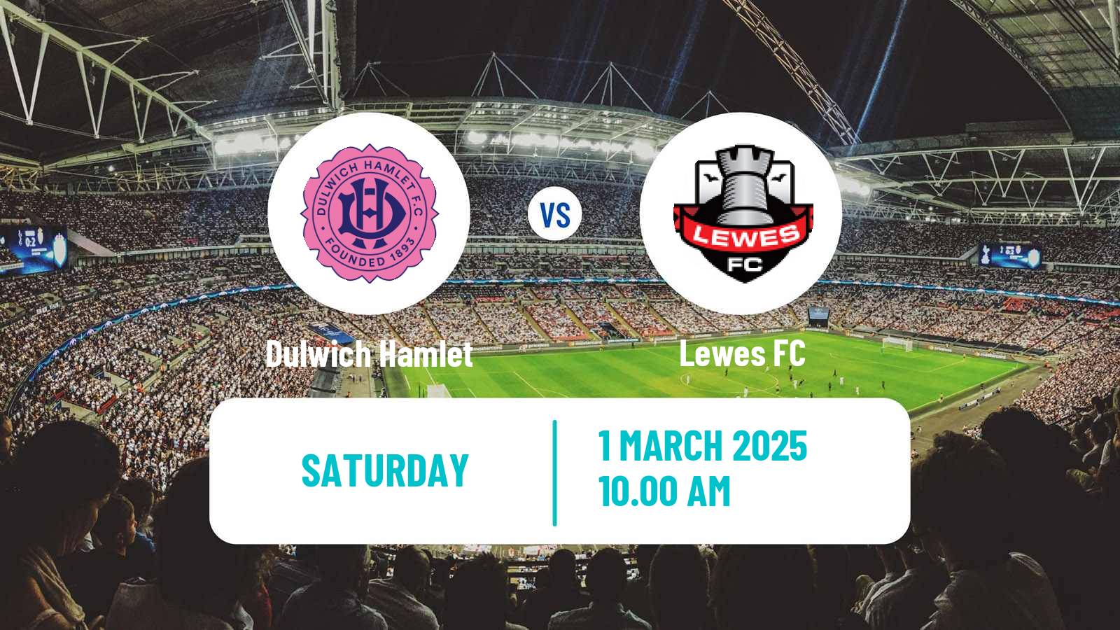 Soccer English Isthmian League Premier Division Dulwich Hamlet - Lewes